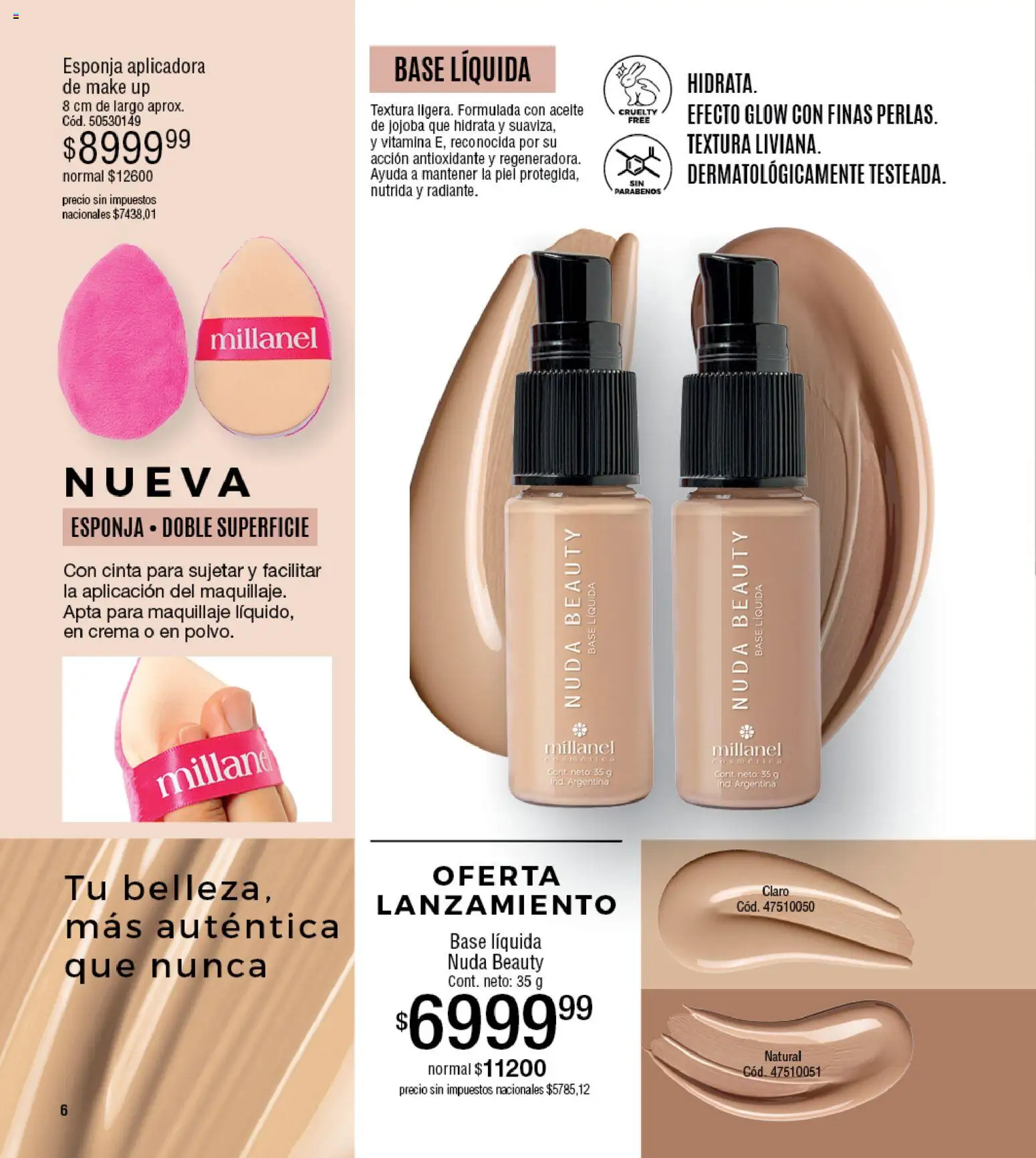 Millanel - Catálogo │ válido desde el 30/03/2026 | Página: 6 | Productos: Cinta, Maquillaje, Esponja, Crema