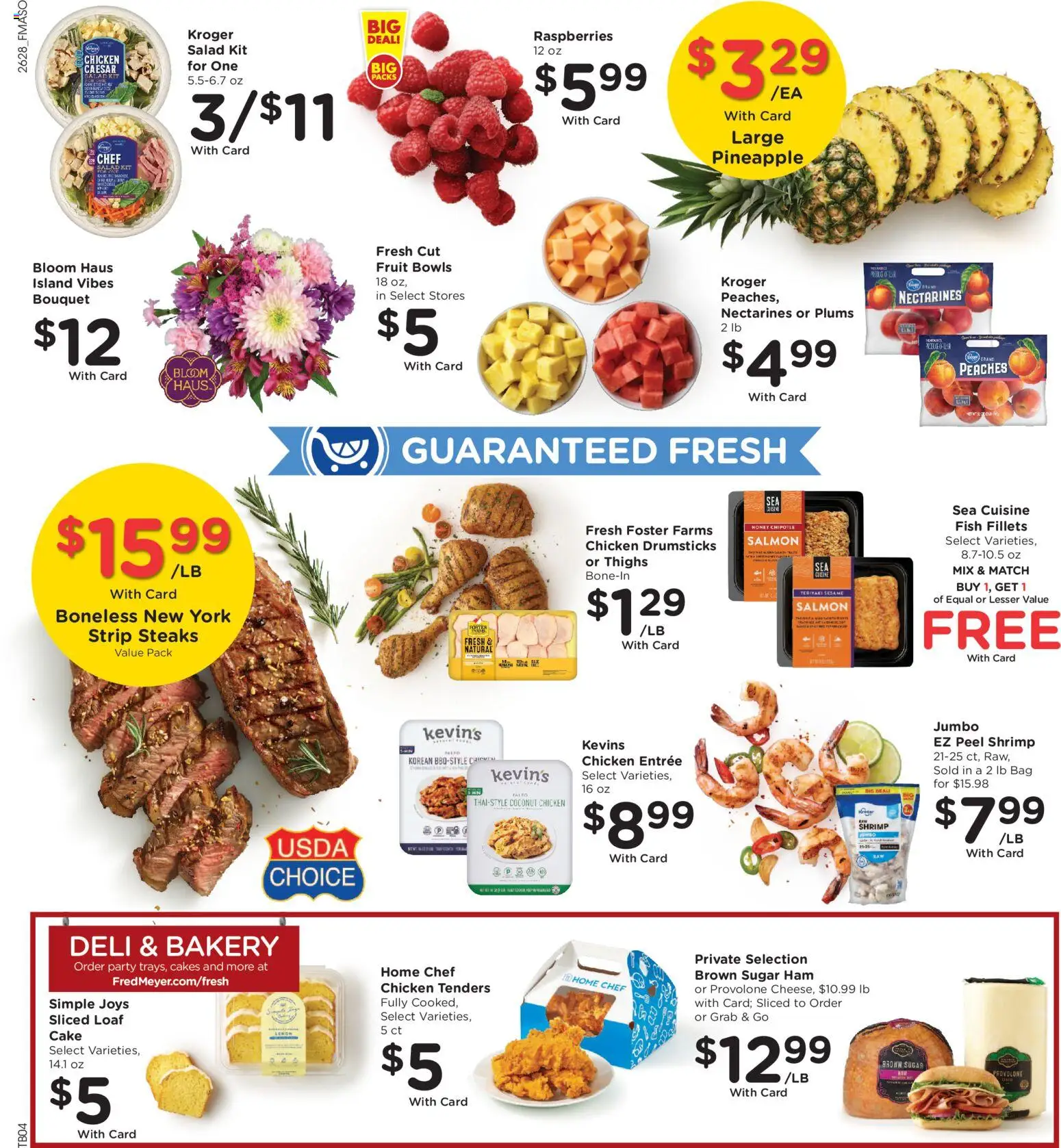 Fred Meyer Weekly Ad - valid from 08/12/2026 | Page: 11 | Products: Ham, Pineapple, Drumsticks, Salmon