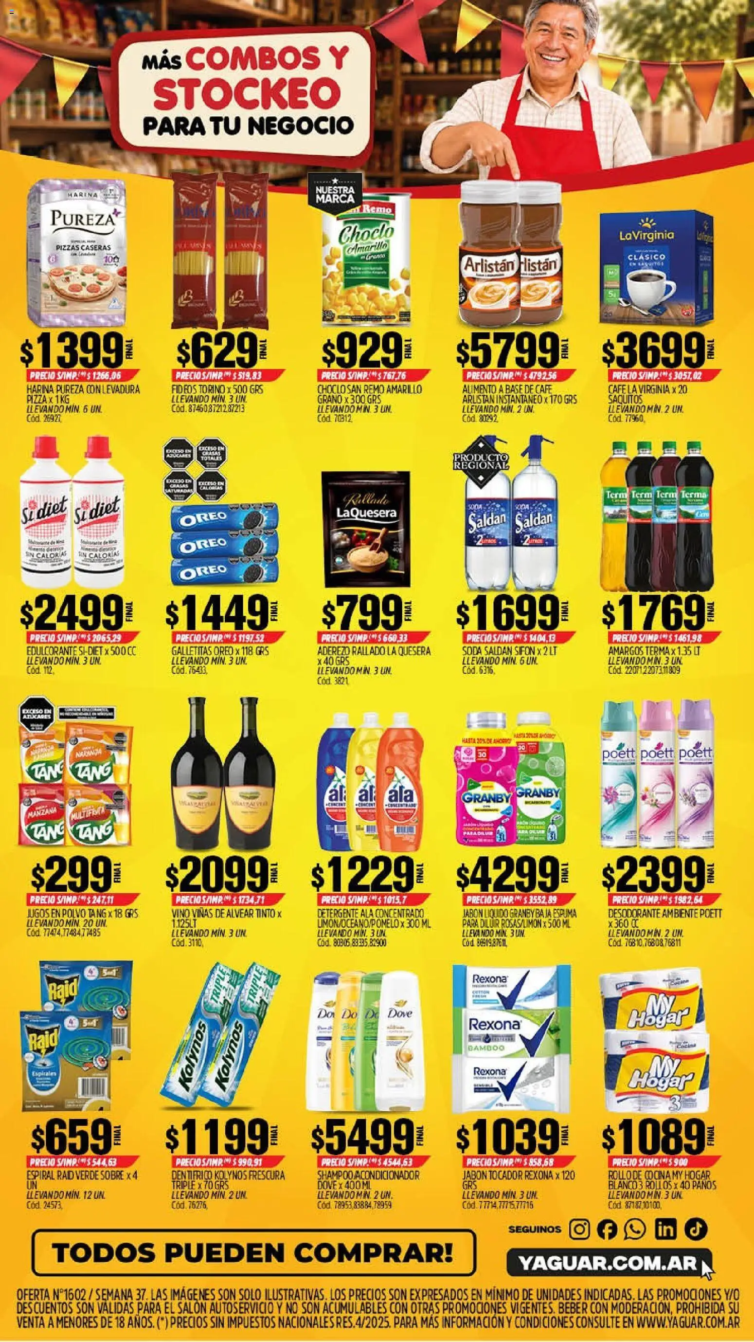 Yaguar - Oferta Semanal Córdoba │ válido desde el 07/09/2026 | Página: 2 | Productos: Levadura, Harina, Edulcorante, Detergente