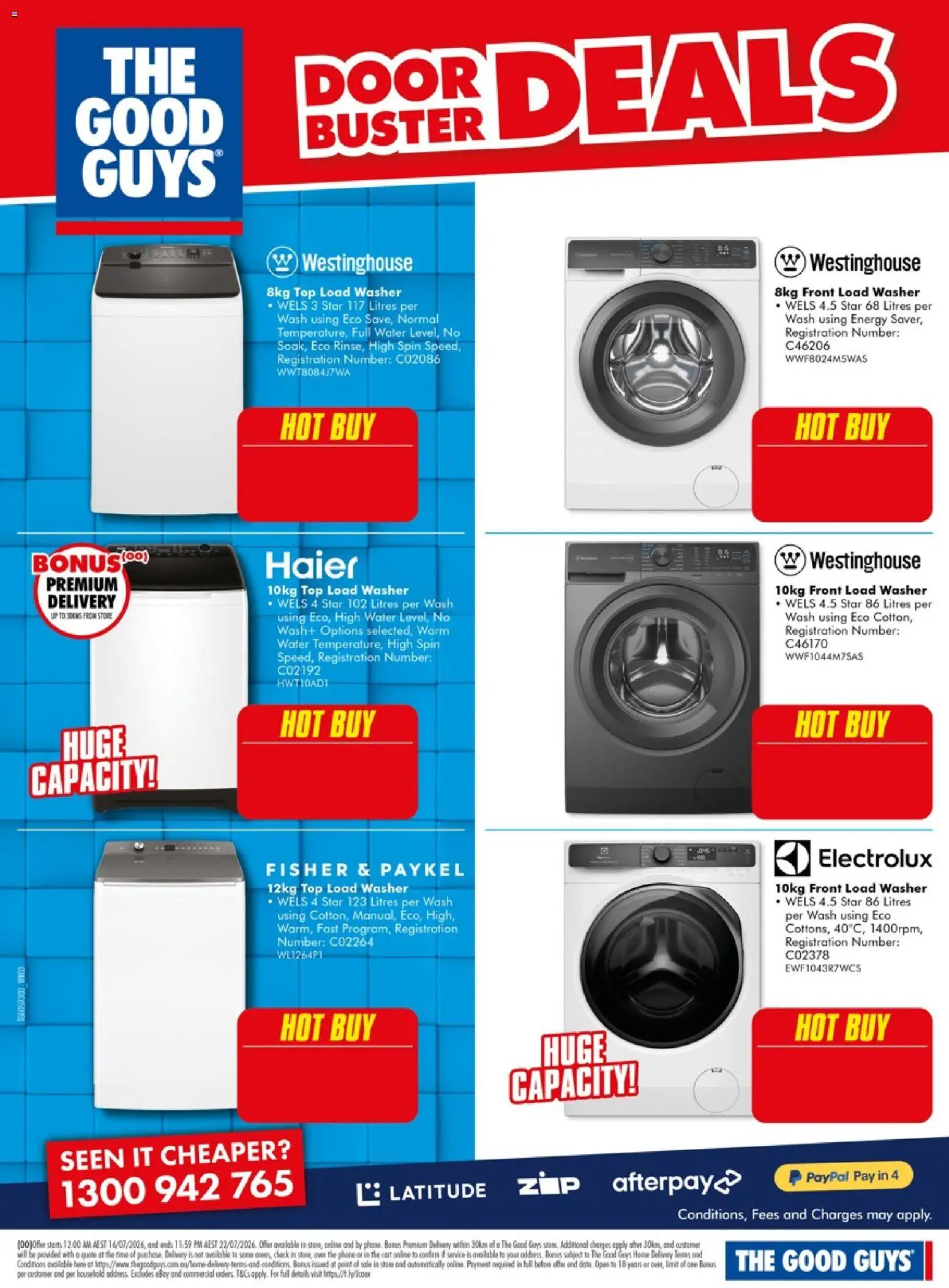 The Good Guys catalogue - valid from 16/07/2026 | Page: 10 | Products: Door, Household, Cart, Washer