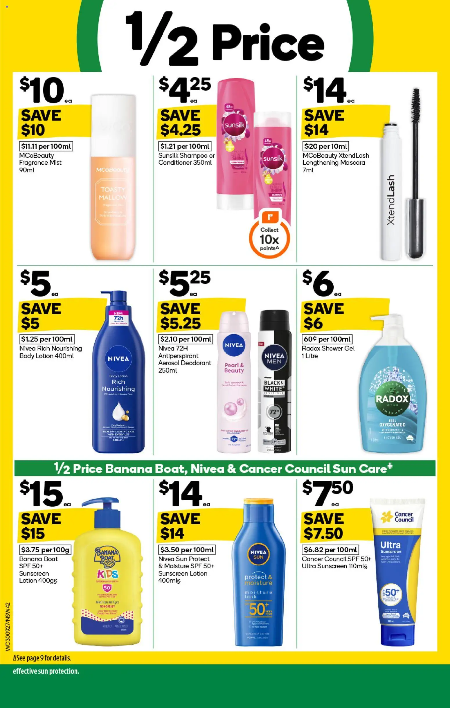 Woolworths catalogue - valid from 30/09/2026 | Page: 38 | Products: Sunscreen, Lotion, Shower gel, Antiperspirant