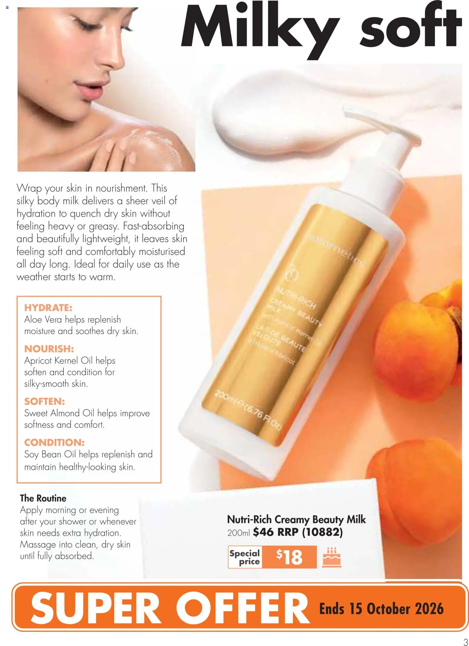 Nutrimetics catalogue - valid from 16/09/2026 | Page: 3 | Products: Shower, Milk, Oil, Body milk