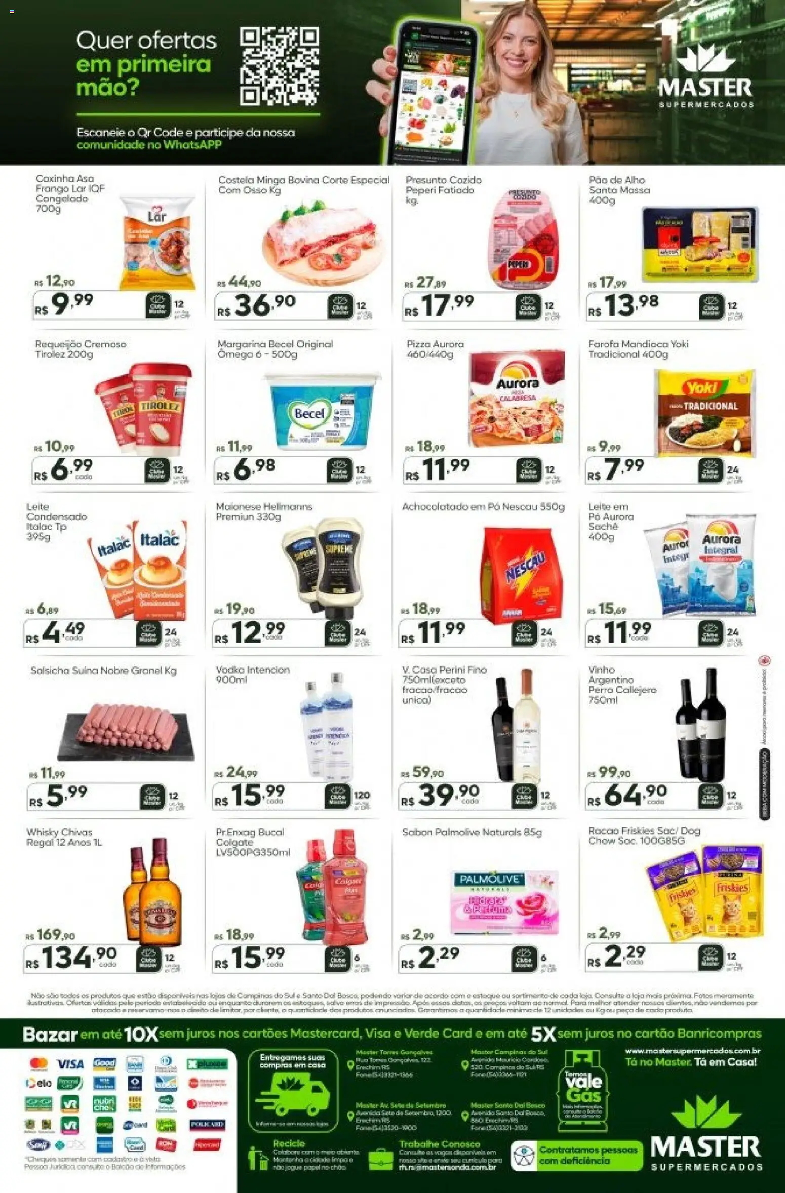 Master Folheto - válido de 07/08/2026 | Página: 2 | Produtos: Salsicha, Leite, Vinho, Pá