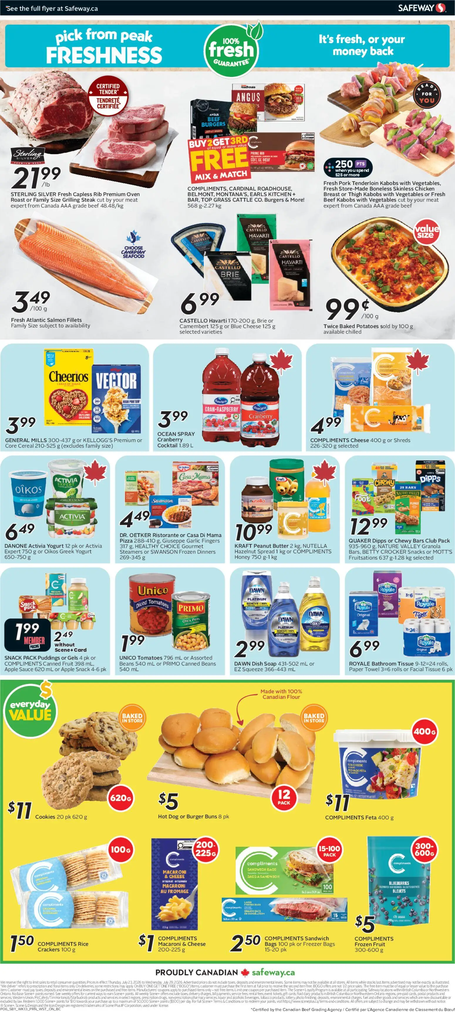 Safeway flyer valid from Jul 23, 2026 | Page: 4 | Products: Oven, Cheese, Yogurt, Pizza
