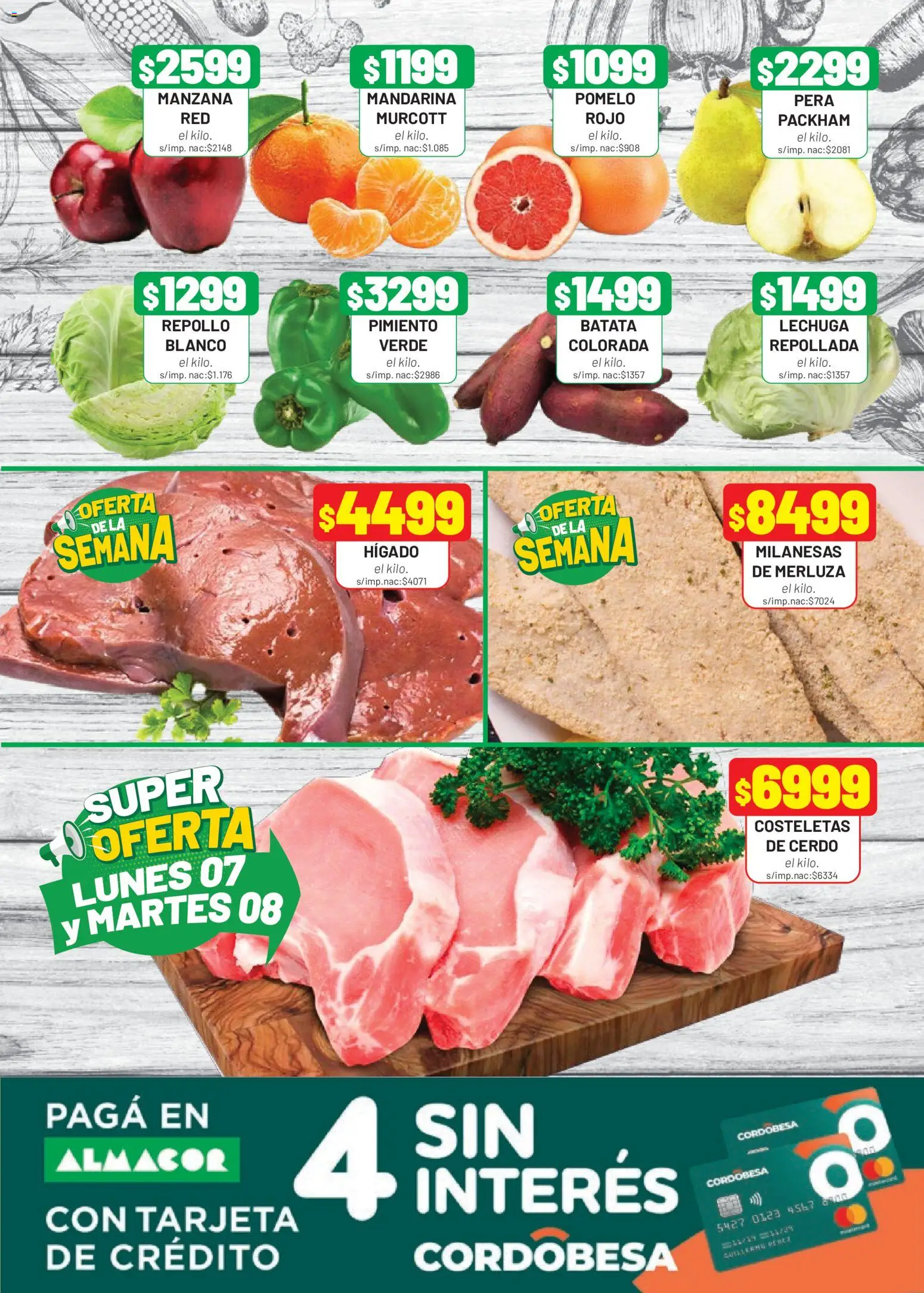 Almacor catálogo │ válido desde el 03/09/2026 | Página: 3 | Productos: Milanesas, Batata, Pomelo, Pimiento