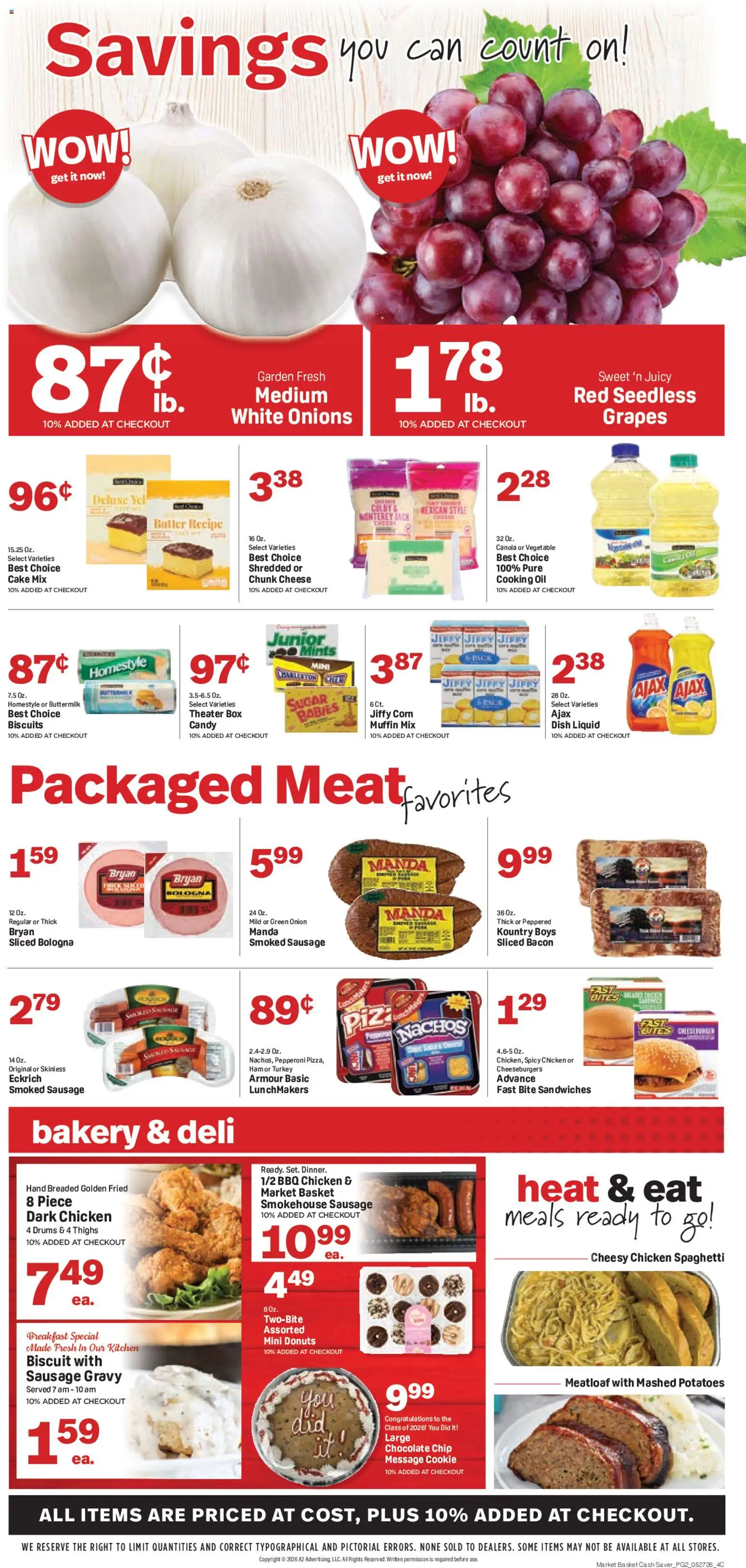 Market Basket Cash Saver - valid from 27.05.2026 | Page: 2 | Products: Bakery, Oil, Grapes, Muffin