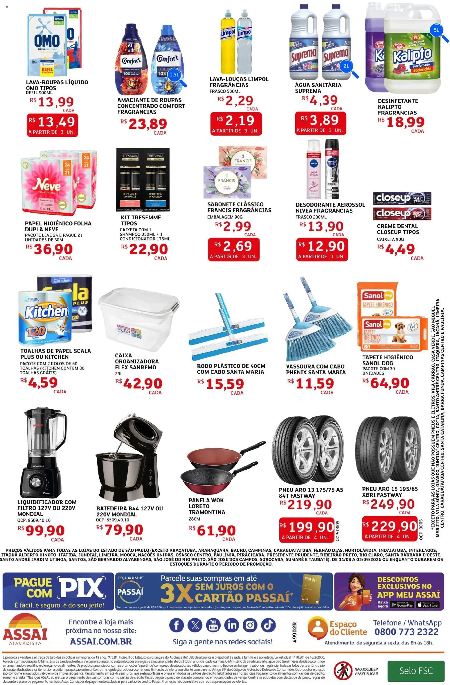 Assaí Atacadista Folheto - válido de 31/08/2026 | Página: 4 | Produtos: Panela, Água, Pá, Rodo