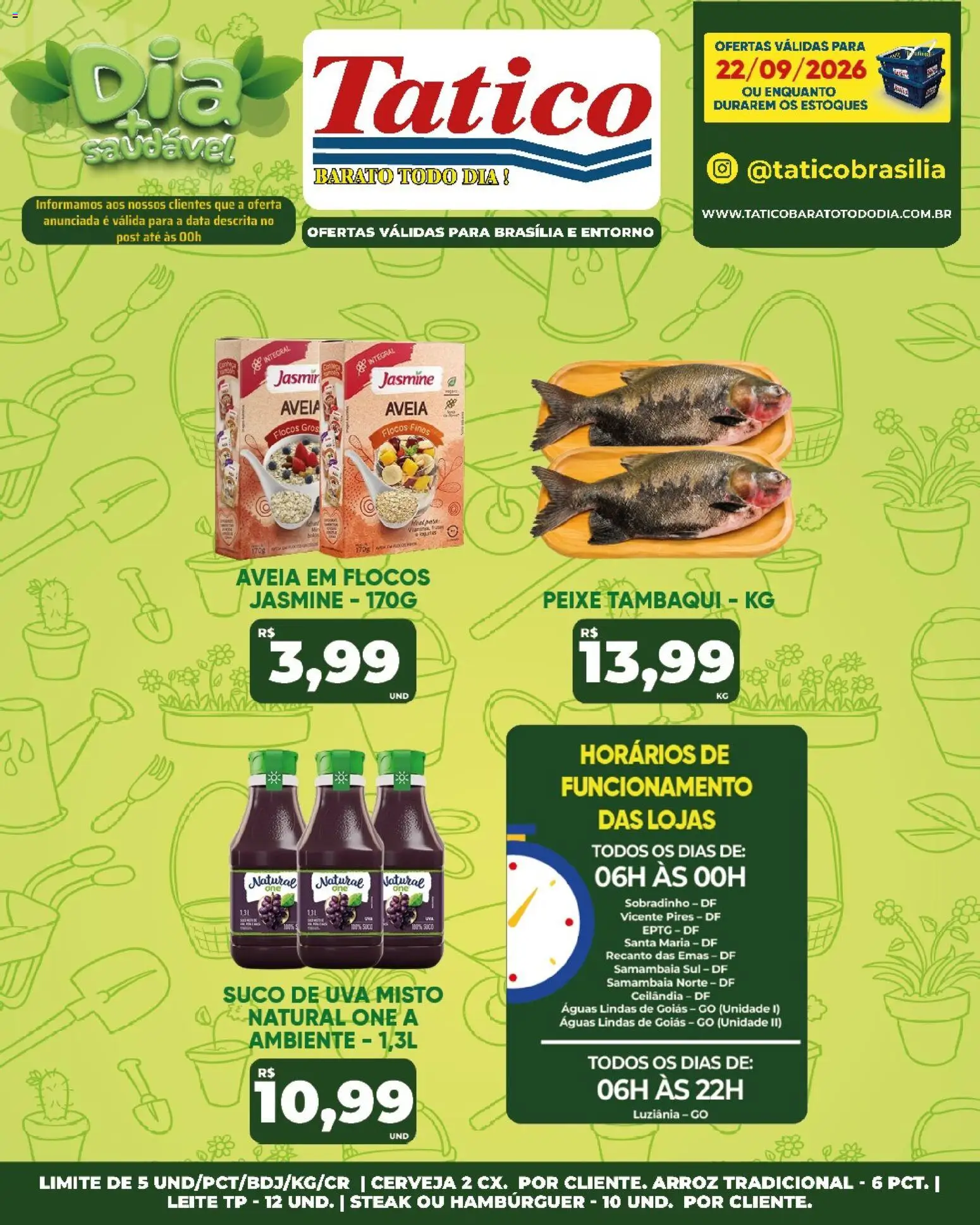 Tatico Folheto - válido de 22/09/2026 | Página: 18 | Produtos: Steak, Suco, Arroz, Hambúrguer