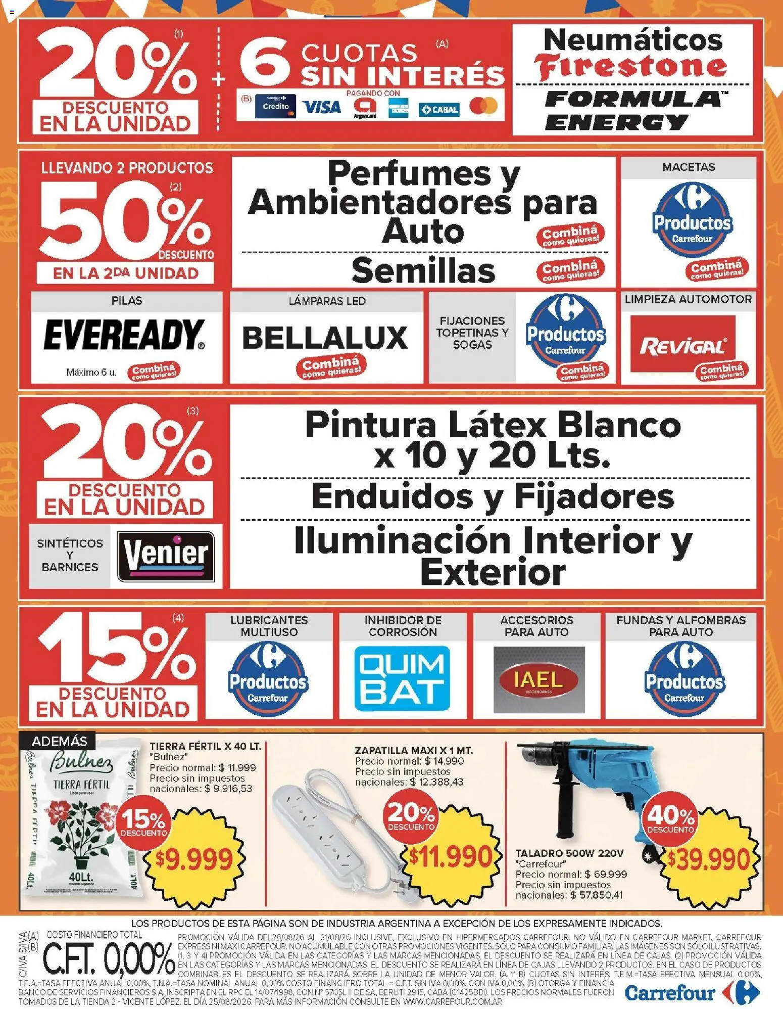 Carrefour ofertas │ válido desde el 26/08/2026 | Página: 22 | Productos: Semillas, Iluminación, Taladro, Tierra