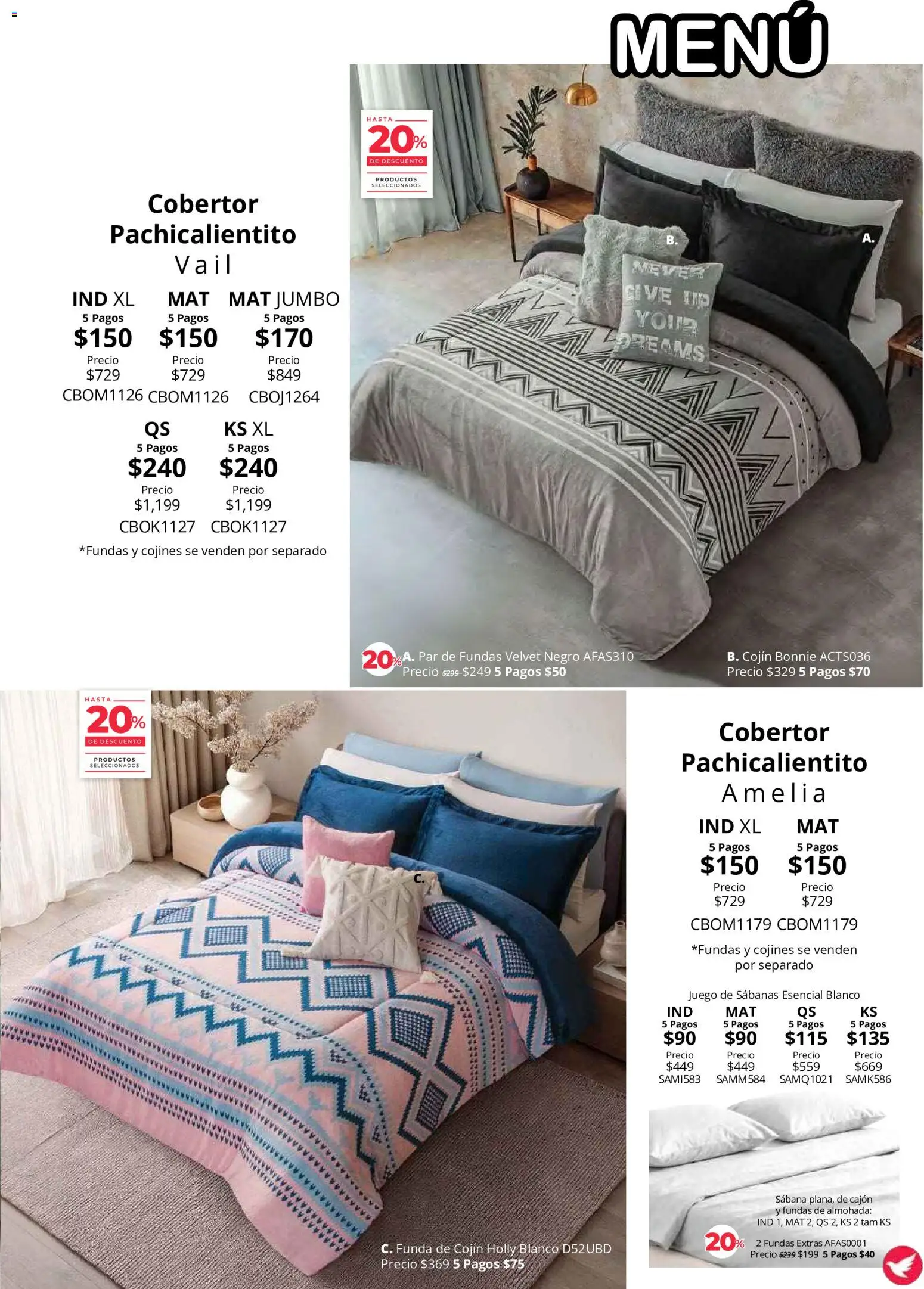 Nuevas ofertas de Colchas Concord válidas en toda la República Mexicana desde el 01/08/2026. ¡Encuentra las mejores ofertas en Colchas Concord catálogo Colección Cobertor! | Página: 16 | Productos: Cobertor, Juego, Almohada, Sabanas