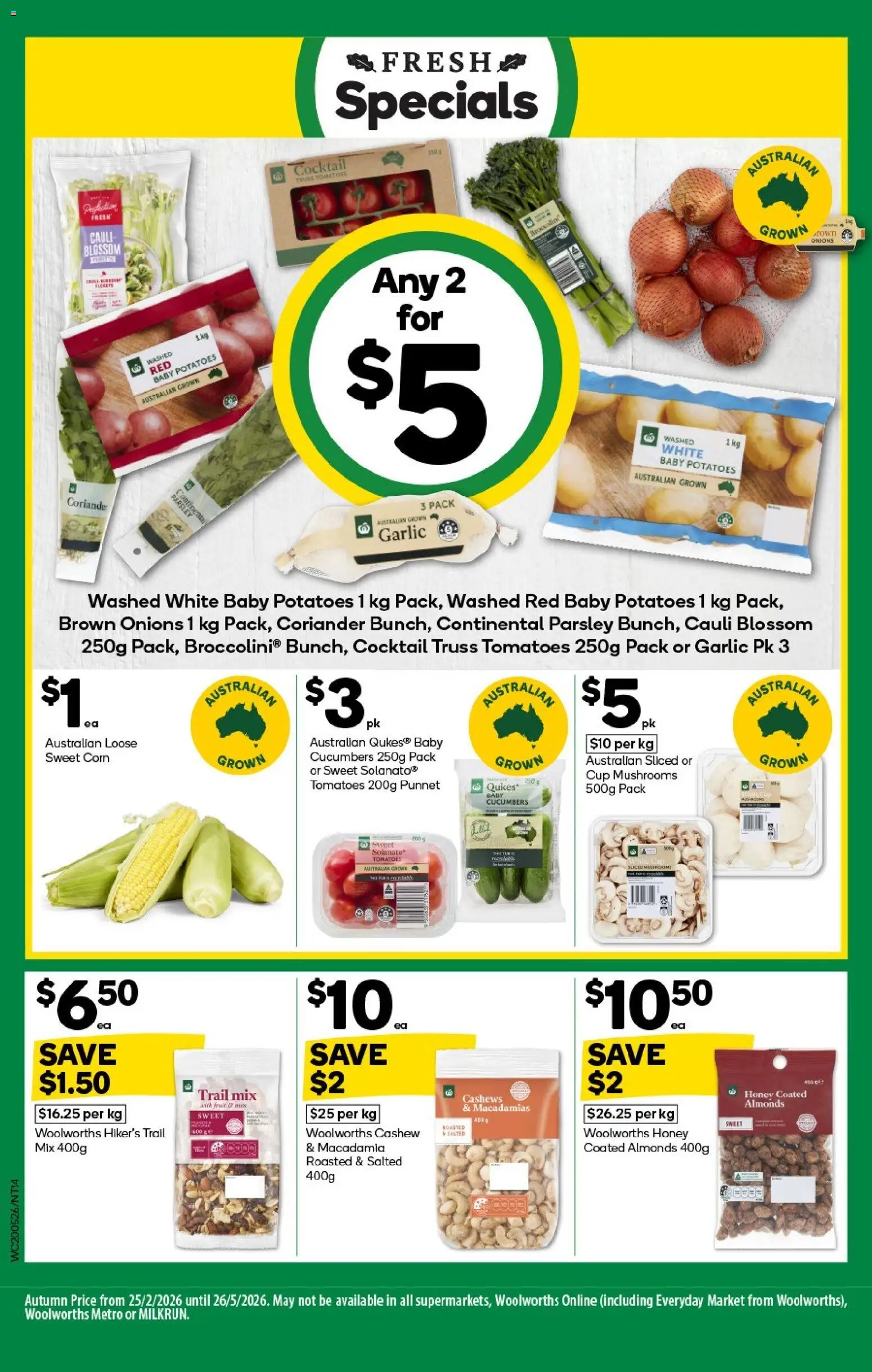 Woolworths catalogue - valid from 20.05.2026 | Page: 14 | Products: Almonds, Cucumbers, Garlic, Parsley