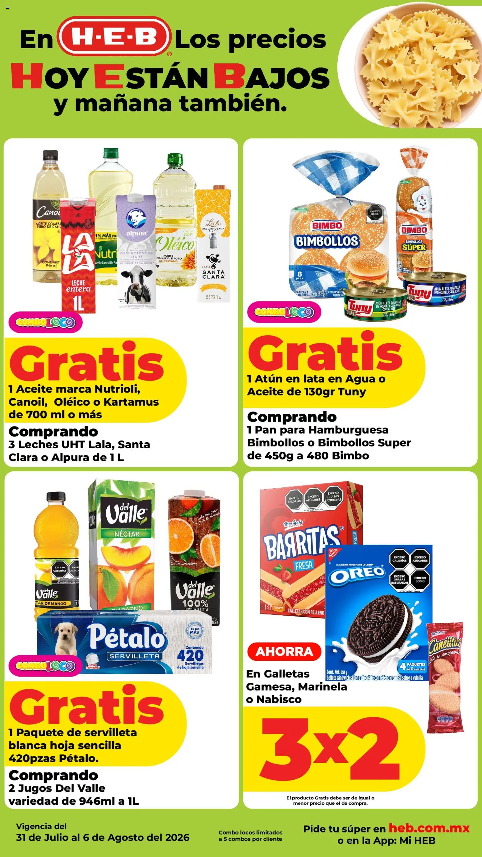 Nuevas ofertas de H-E-B válidas en toda la República Mexicana desde el 31/07/2026. ¡Encuentra las mejores ofertas en H-E-B folleto! | Página: 2 | Productos: Fresa, Atún, Chocolate, Servilletas