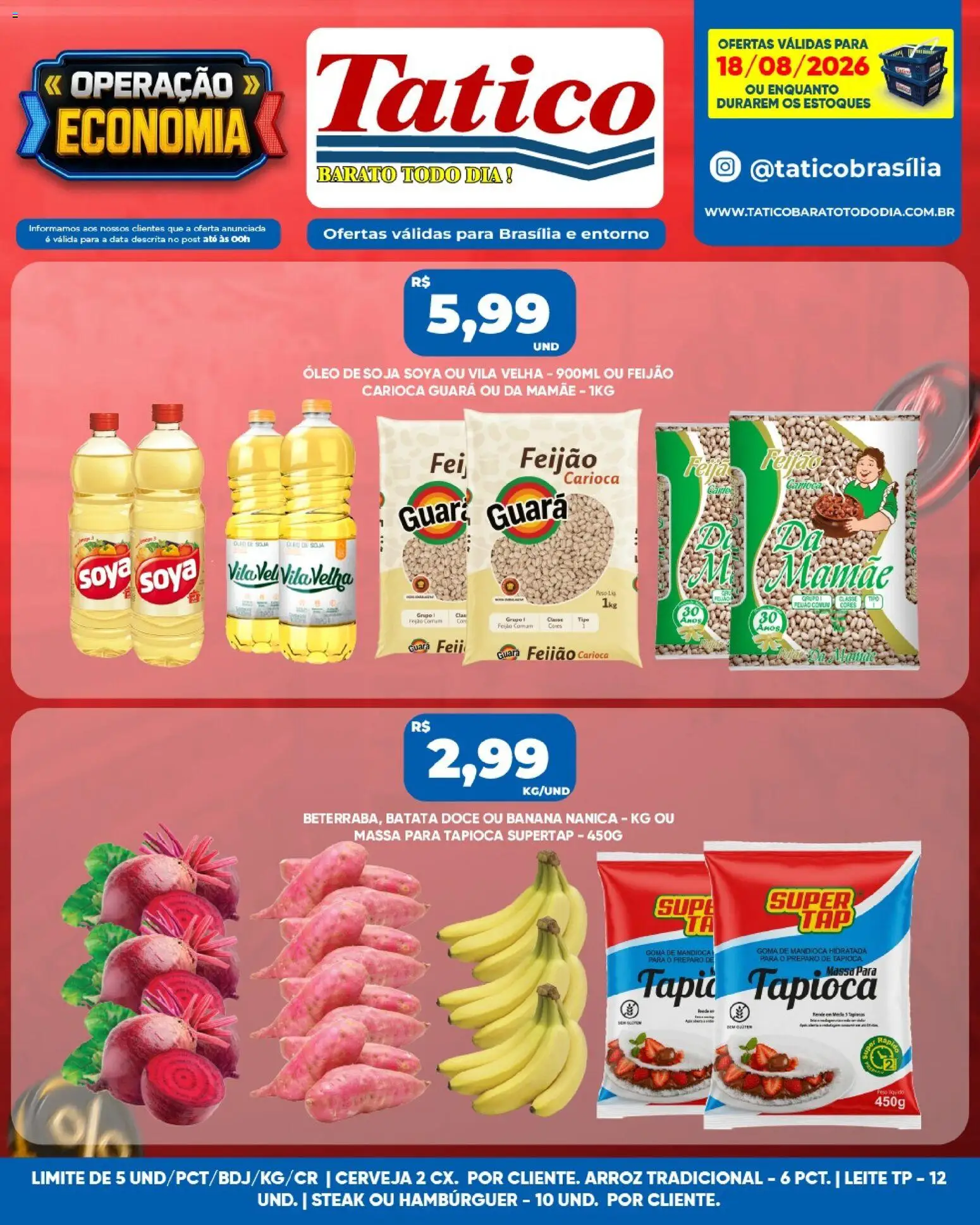 Tatico Folheto - válido de 18/08/2026 | Página: 2 | Produtos: Arroz, Massa, Doce, Soja