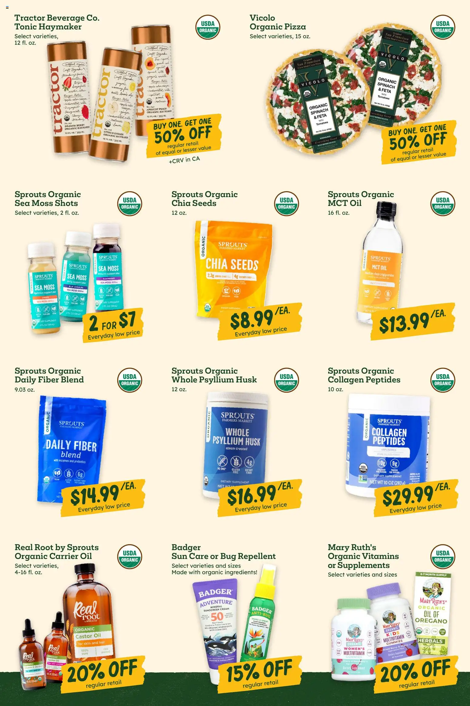 Sprouts Weekly Ad - valid from 06/24/2026 | Page: 7 | Products: Multivitamin, Oil, Sunscreen, Tomatoes