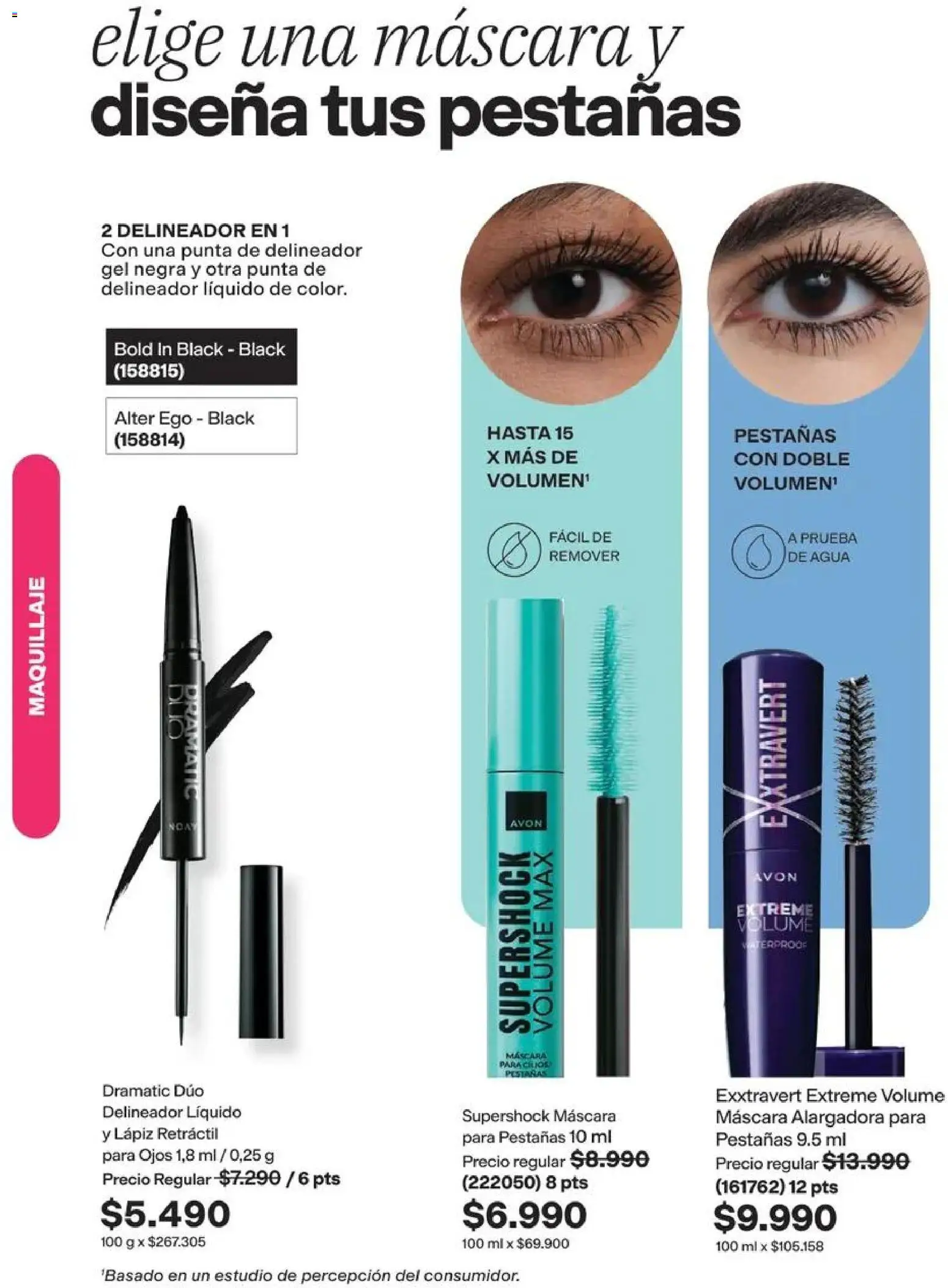 Catálogo Avon Campaña 13 │ válido desde el 31.08.2026 | Página: 25 | Productos: Agua, Maquillaje, Máscara, Delineador