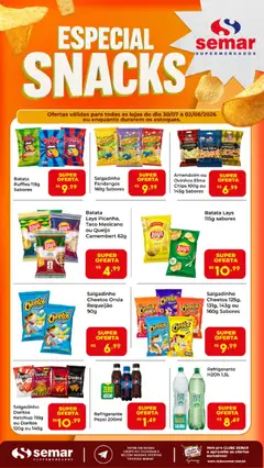 Semar Supermercado ofertas Snacks - Pré-Visualização do folheto da loja Semar Supermercado, válido de 30/07/2026