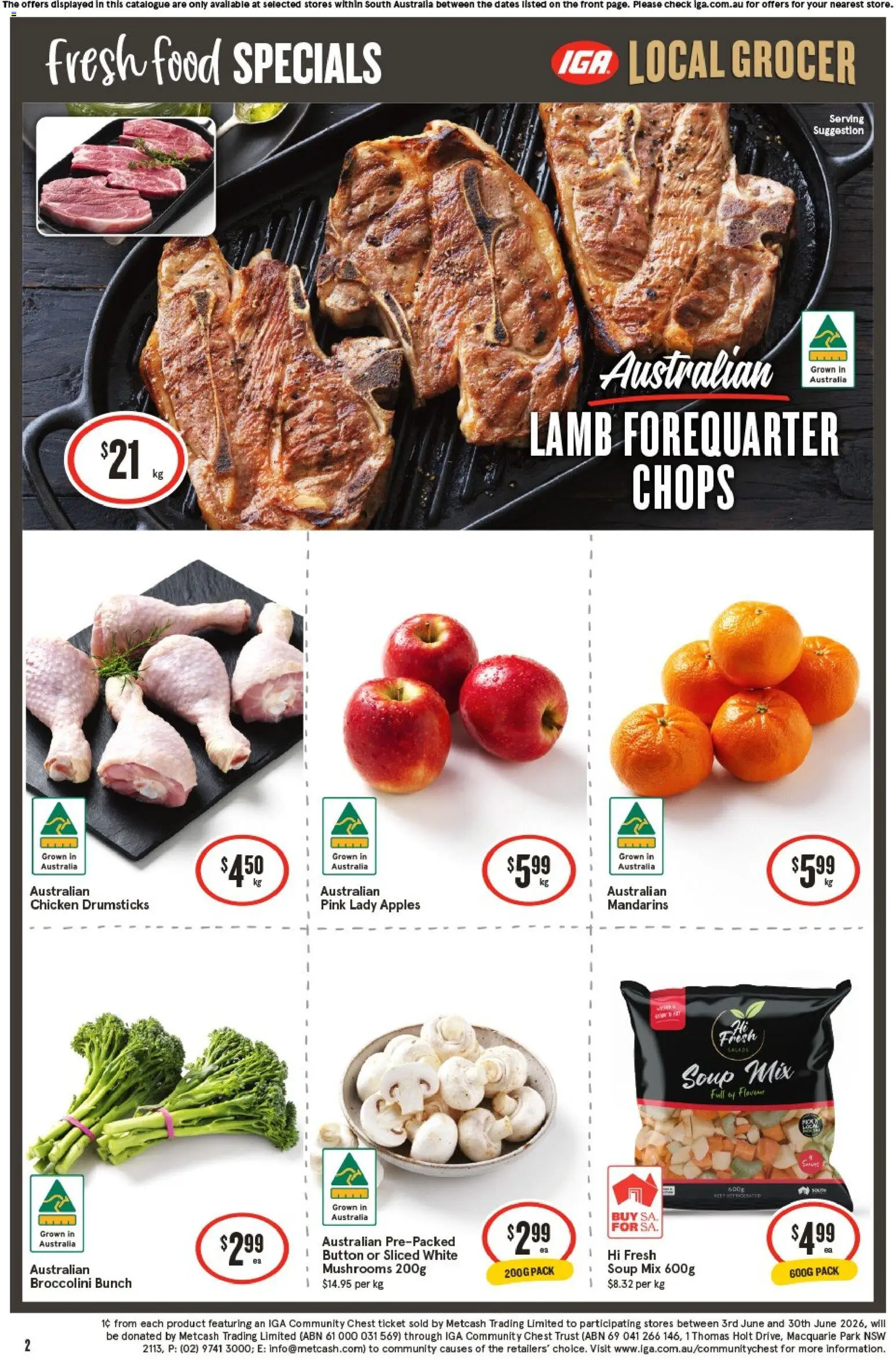 IGA catalogue - valid from 17.06.2026 | Page: 3 | Products: Chicken, Apples, Mushrooms, Mandarins