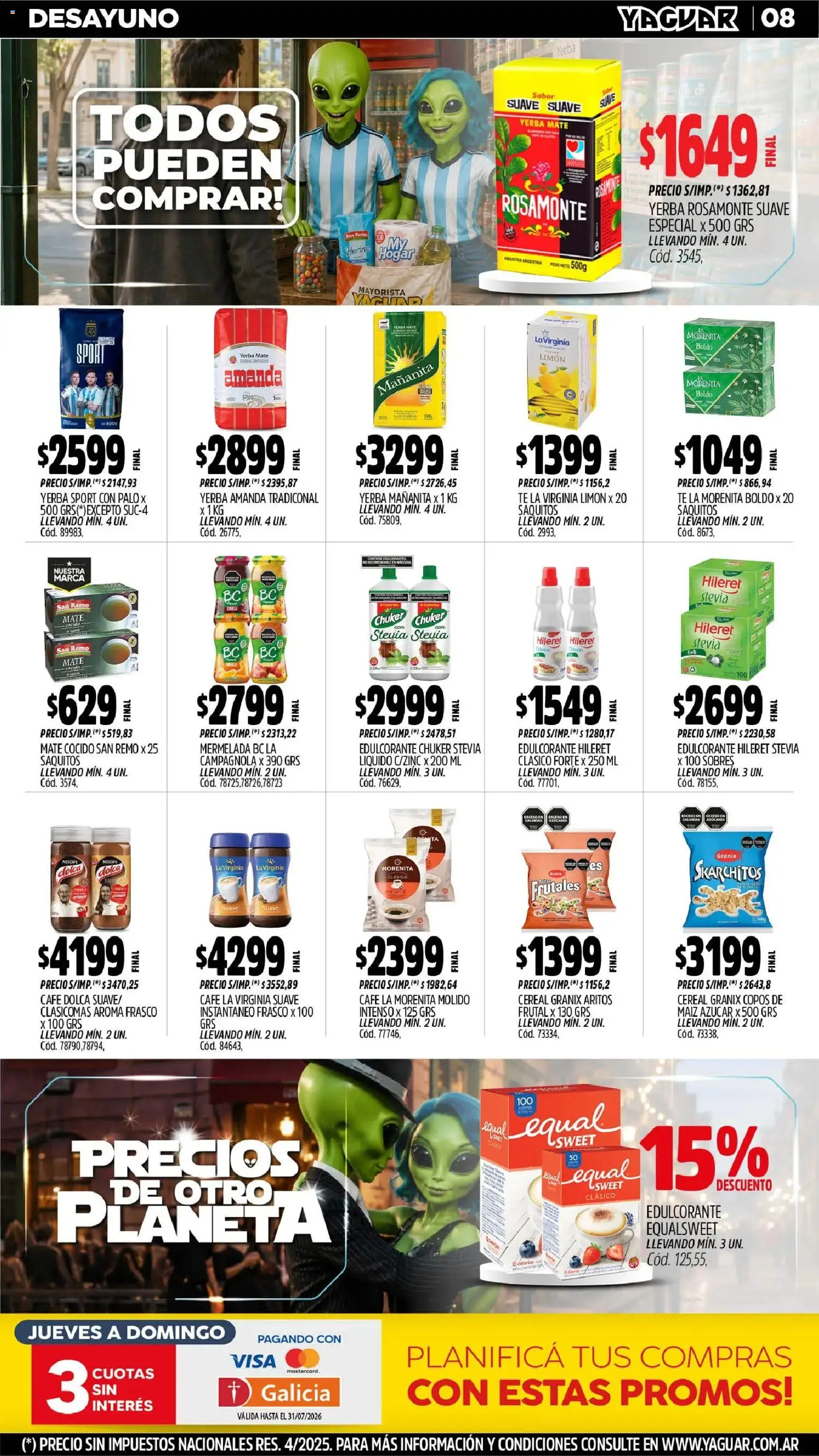 Yaguar - Oferta Semanal Parque Chacabuco │ válido desde el 29/06/2026 | Página: 9 | Productos: Harina, Edulcorante, Maiz, Frasco