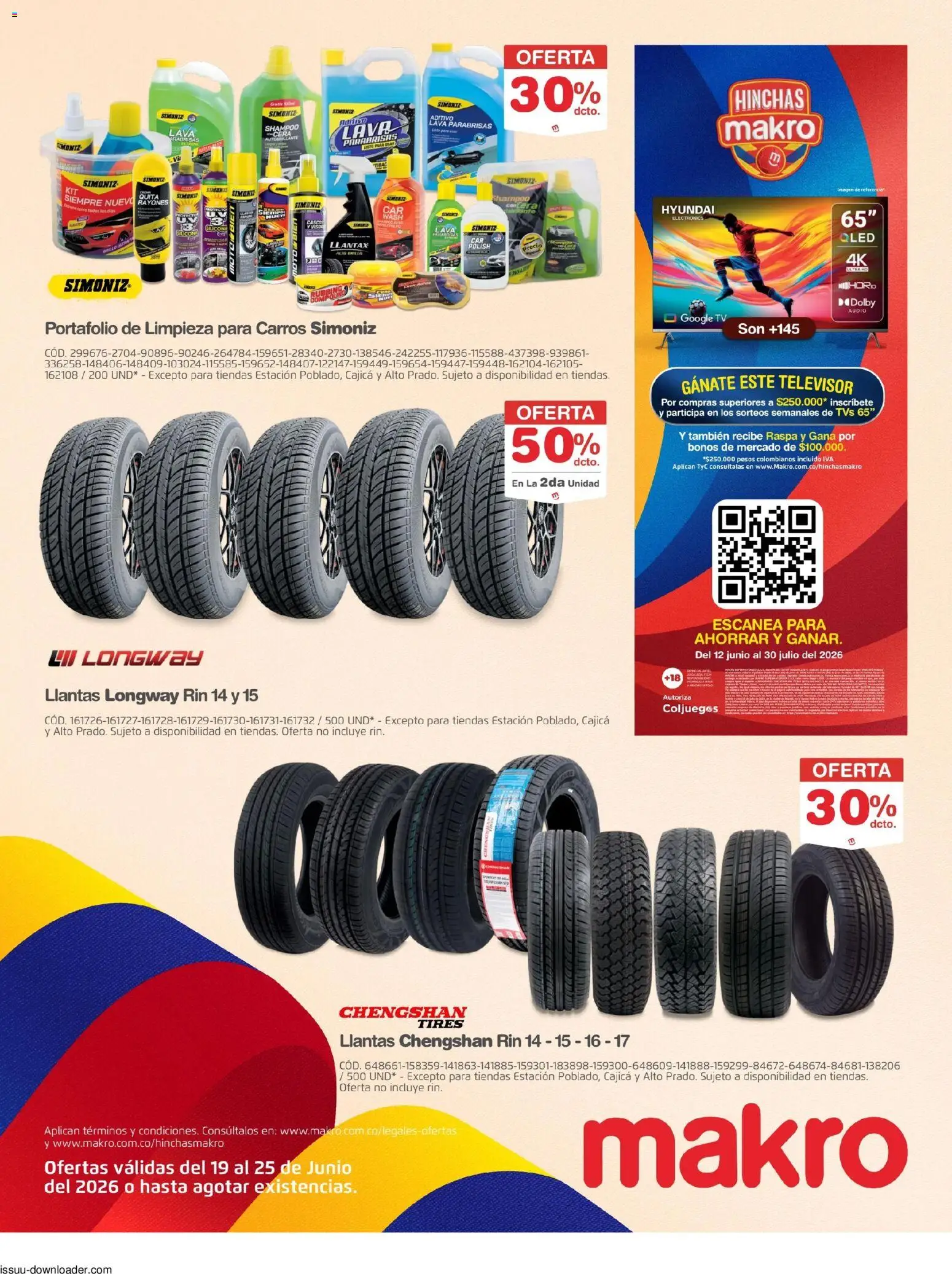 Makro revista - valida desde el 19/06/2026 | Página: 37 | Productos: Televisor, Audio, Shampoo, Cera