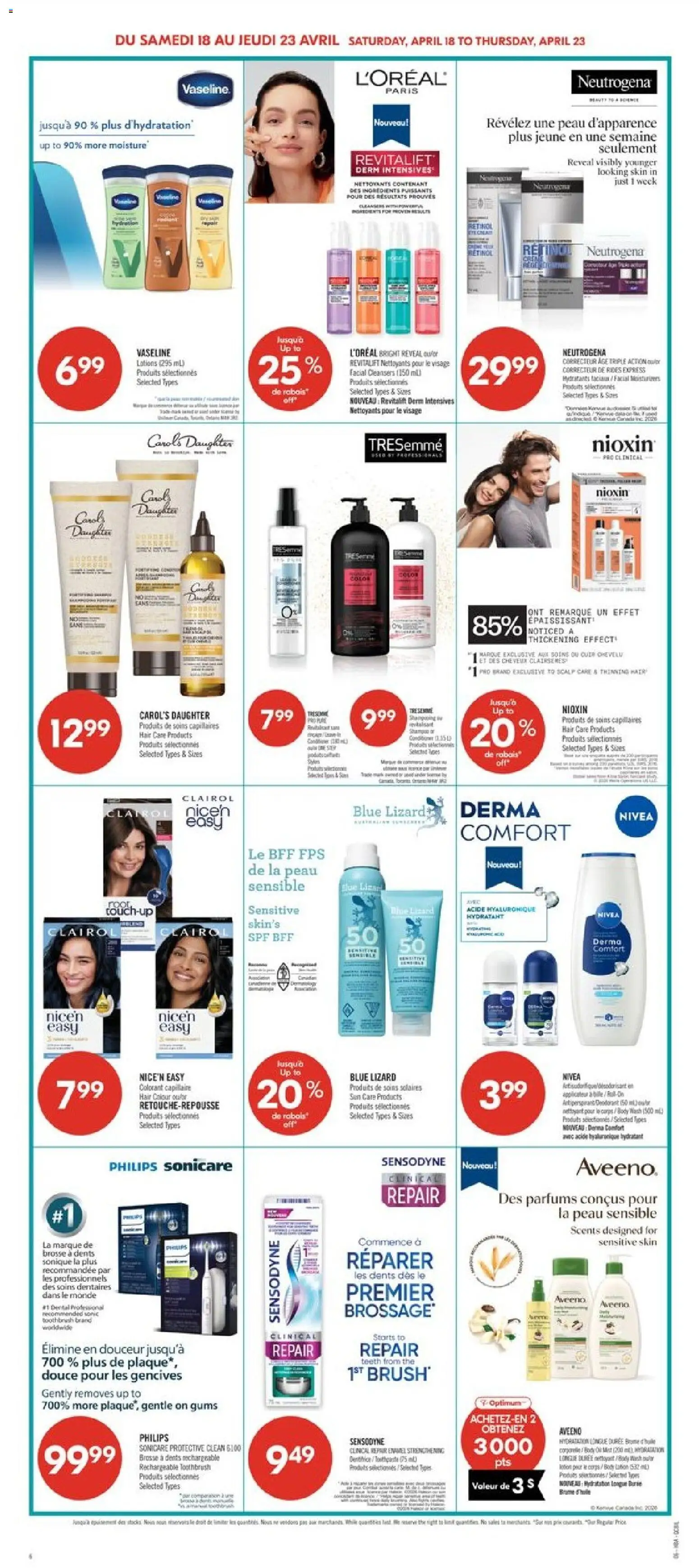 Pharmaprix flyer valid from 17.04.2026 | Page: 10 | Products: Shampoo, Conditioner, Deodorant, Toothpaste