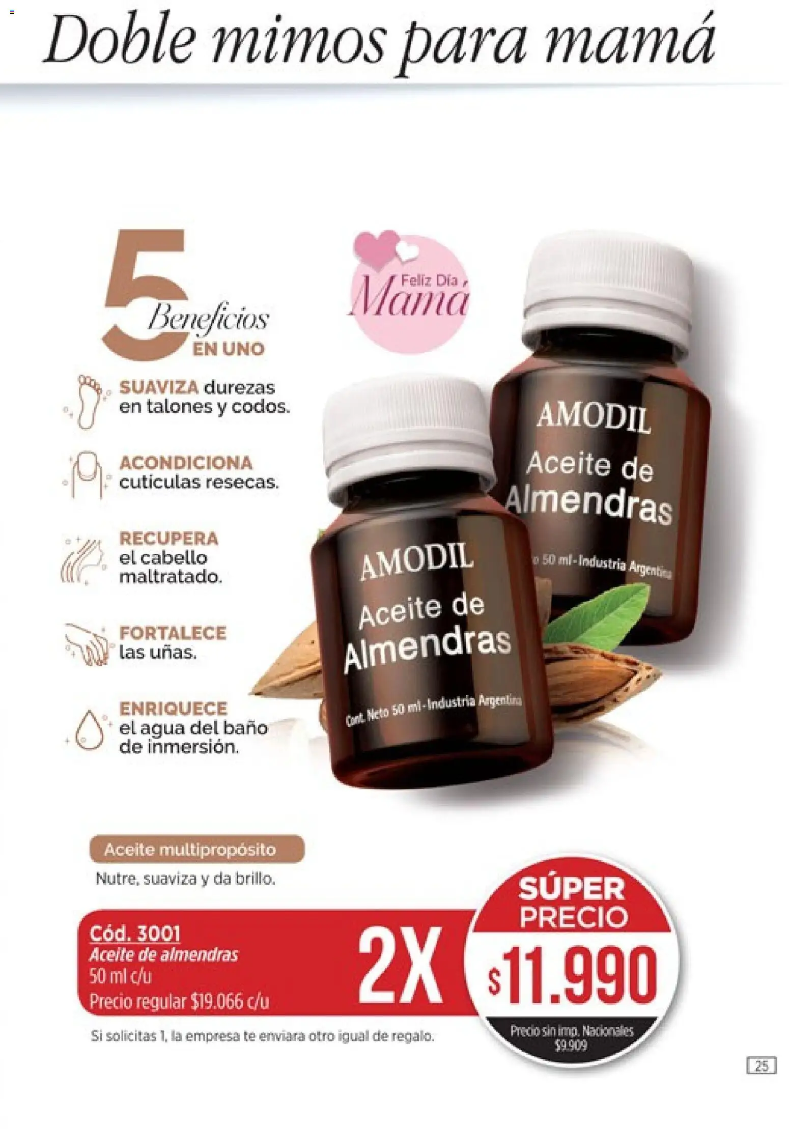 Catálogo Amodil Campaña 14 │ válido desde el 07/08/2026 | Página: 25 | Productos: Almendras, Baño, Aceite, Agua
