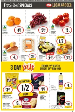 Preview of IGA Local Grocer NSW - valid from 20.05.2026 | Page: 4 | Products: Crumpets, Mandarins, Vinegar, Grapes