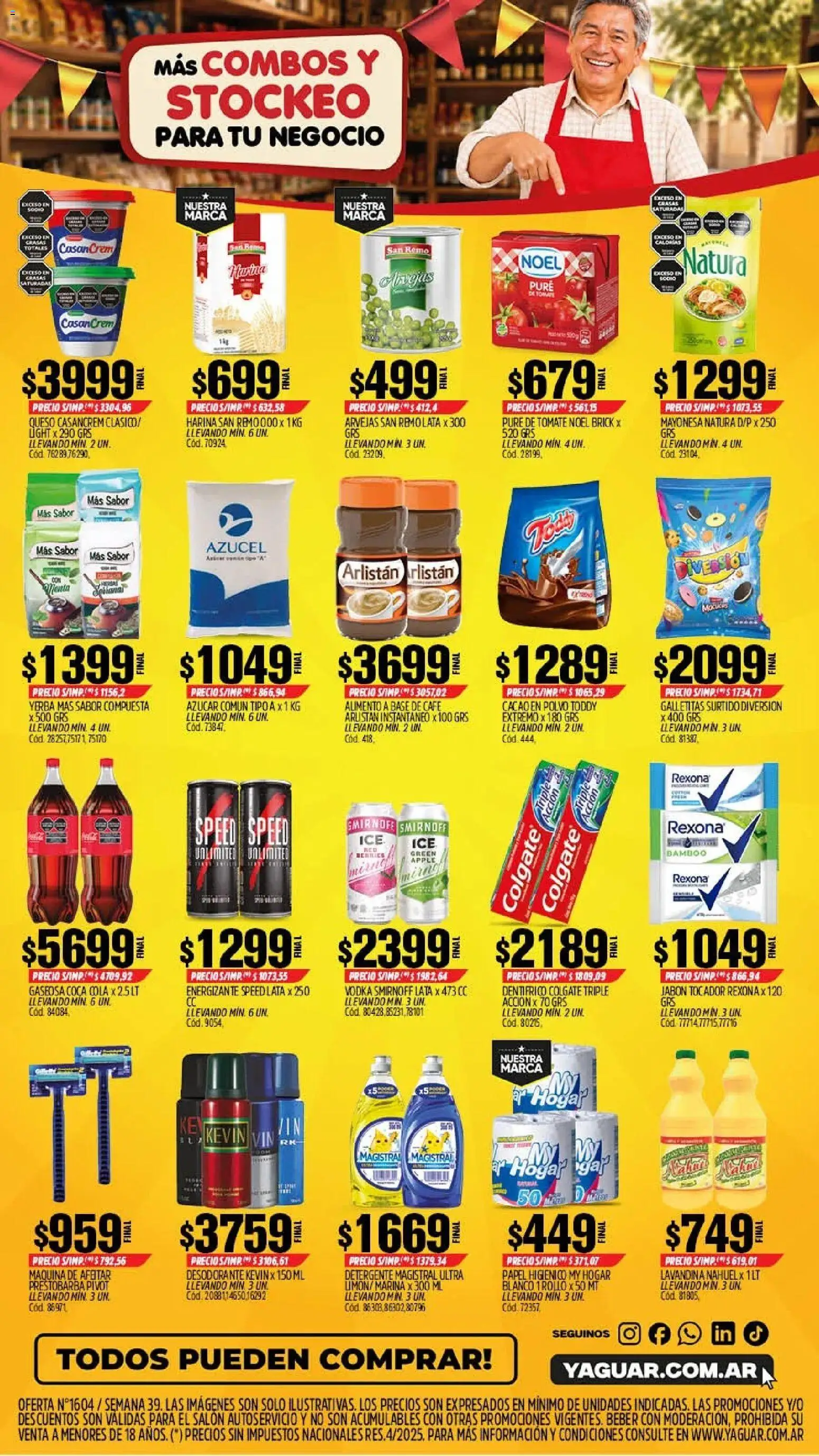 Yaguar - Oferta Semanal Córdoba │ válido desde el 21/09/2026 | Página: 2 | Productos: Papel higiénico, Galletitas, Yerba, Puré