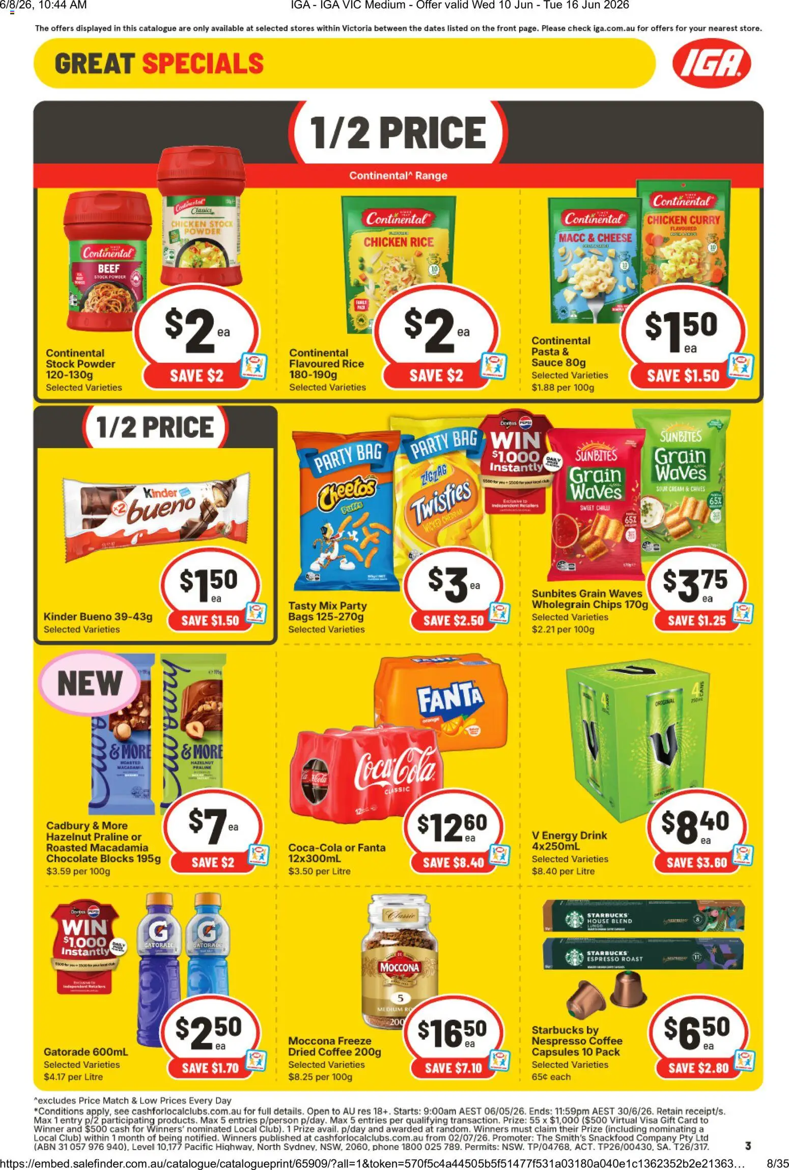 IGA catalogue - valid from 10.06.2026 | Page: 4 | Products: Powder, Energy drink, Sour cream, Bag
