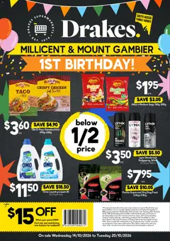 Preview of Drakes catalogue Millicent & Mount Gambier - valid from 14/10/2026