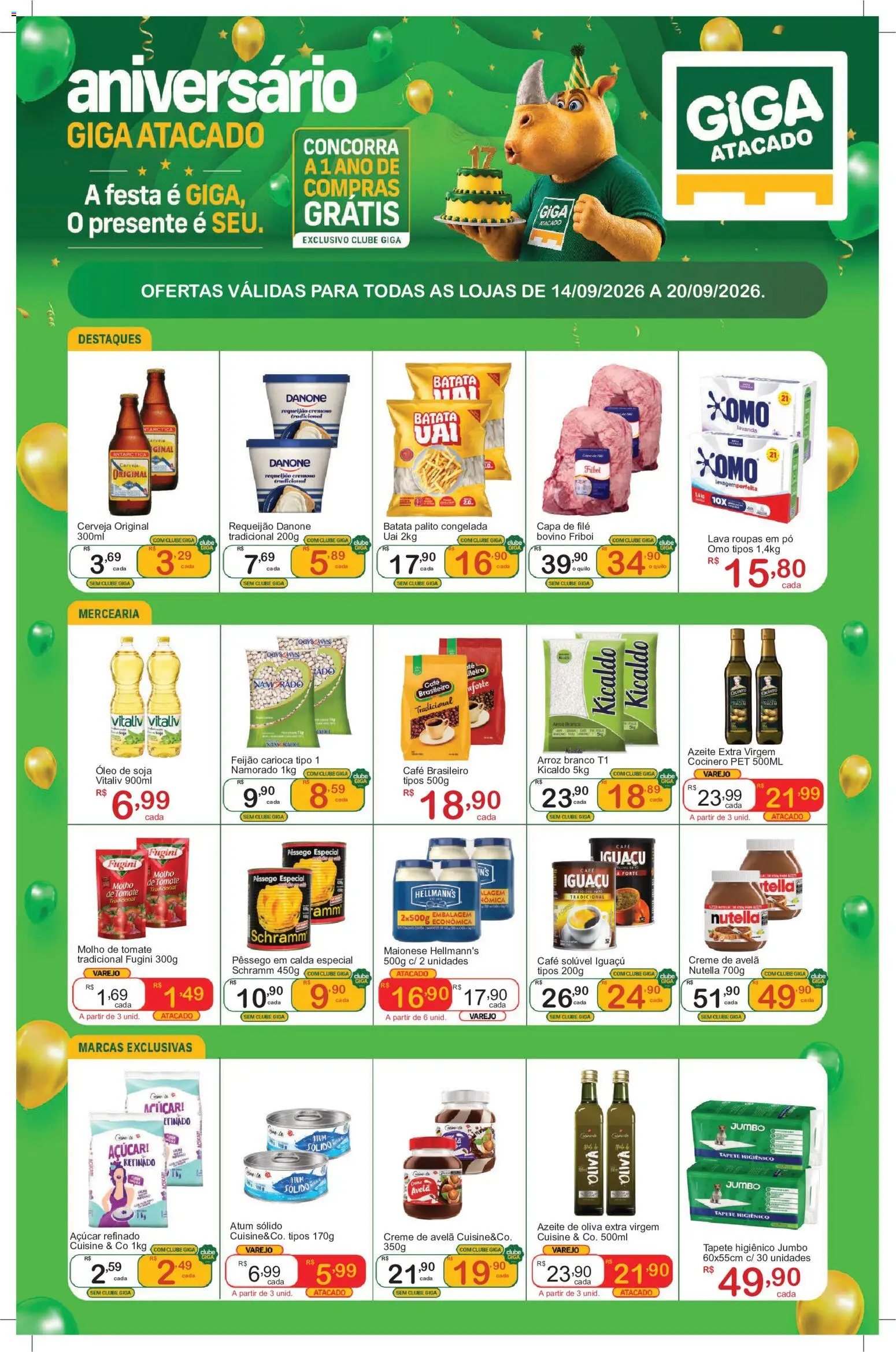 GIGA Atacado Folheto - válido de 14/09/2026 | Página: 1 | Produtos: Tomate, Molho de tomate, Azeite, Requeijão