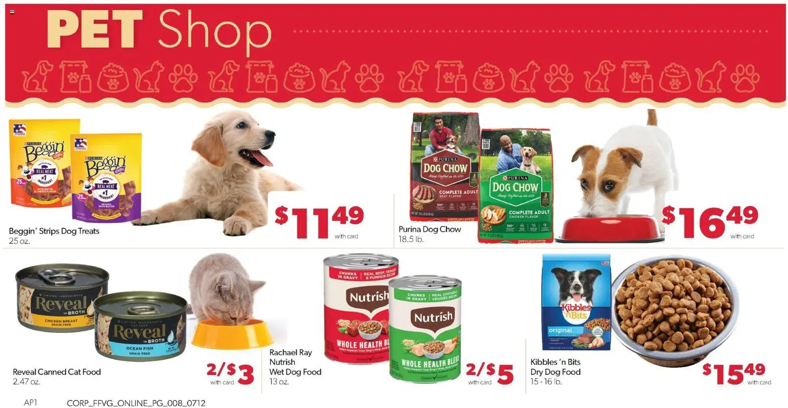 Family Fare Weekly Ad - valid from 07/12/2026 | Page: 12 | Products: Dog Treats, Dog Food, Cat Food, Pumpkin