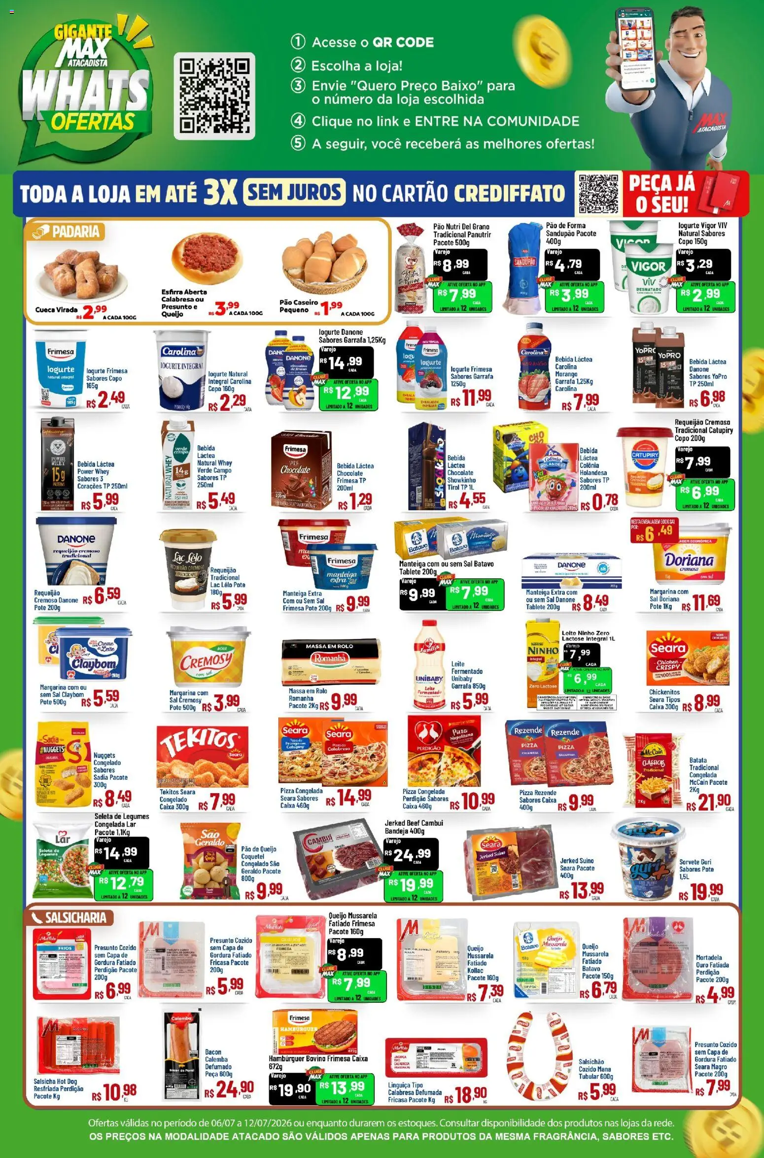 Max Atacadista Folheto - válido de 06/07/2026 | Página: 5 | Produtos: Pizza Rezende, Linguiça, Pernil, Presunto