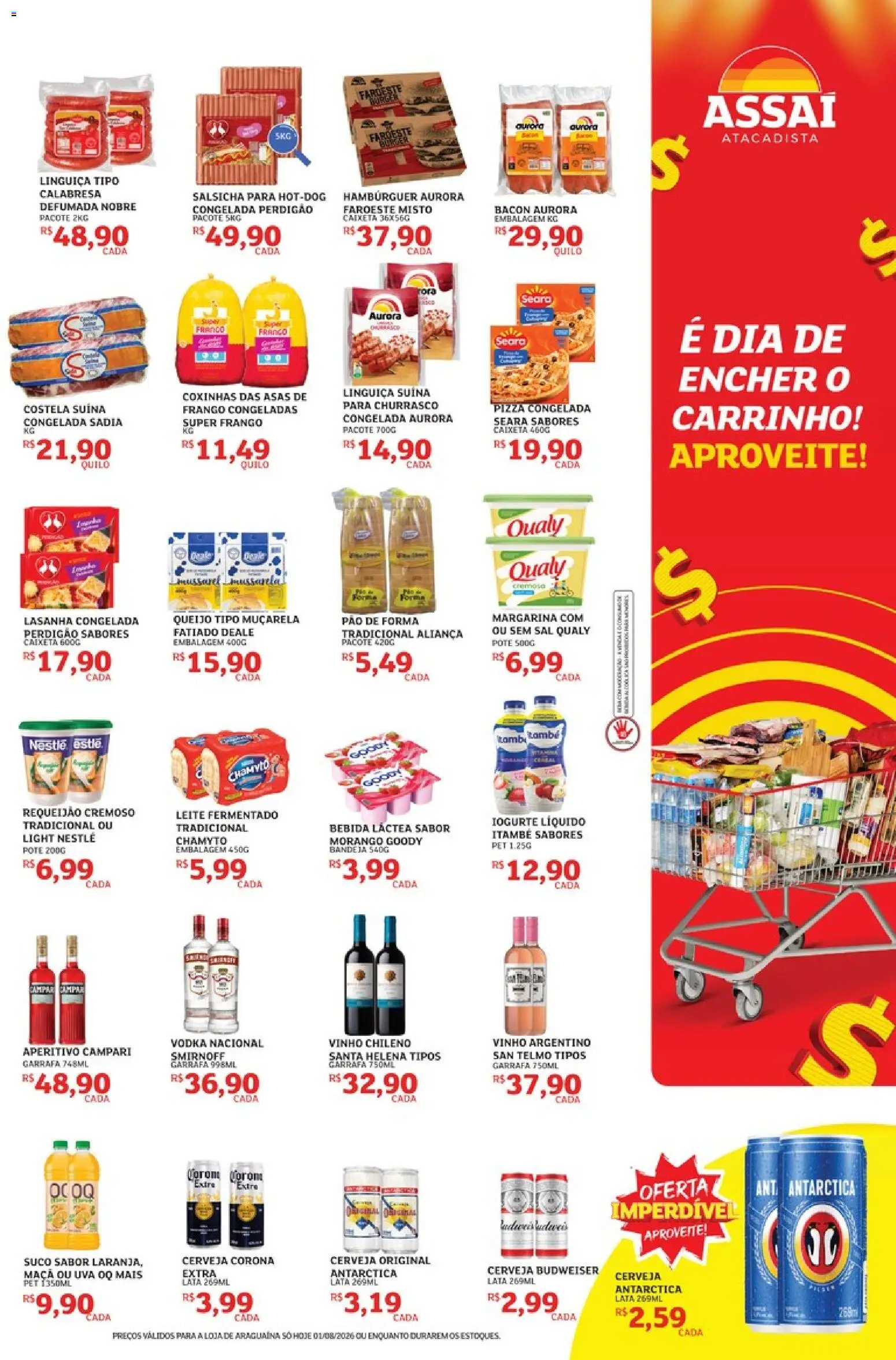 Assaí Atacadista Folheto - válido de 01/08/2026 | Página: 3 | Produtos: Aliança, Carrinho, Bebida, Margarina
