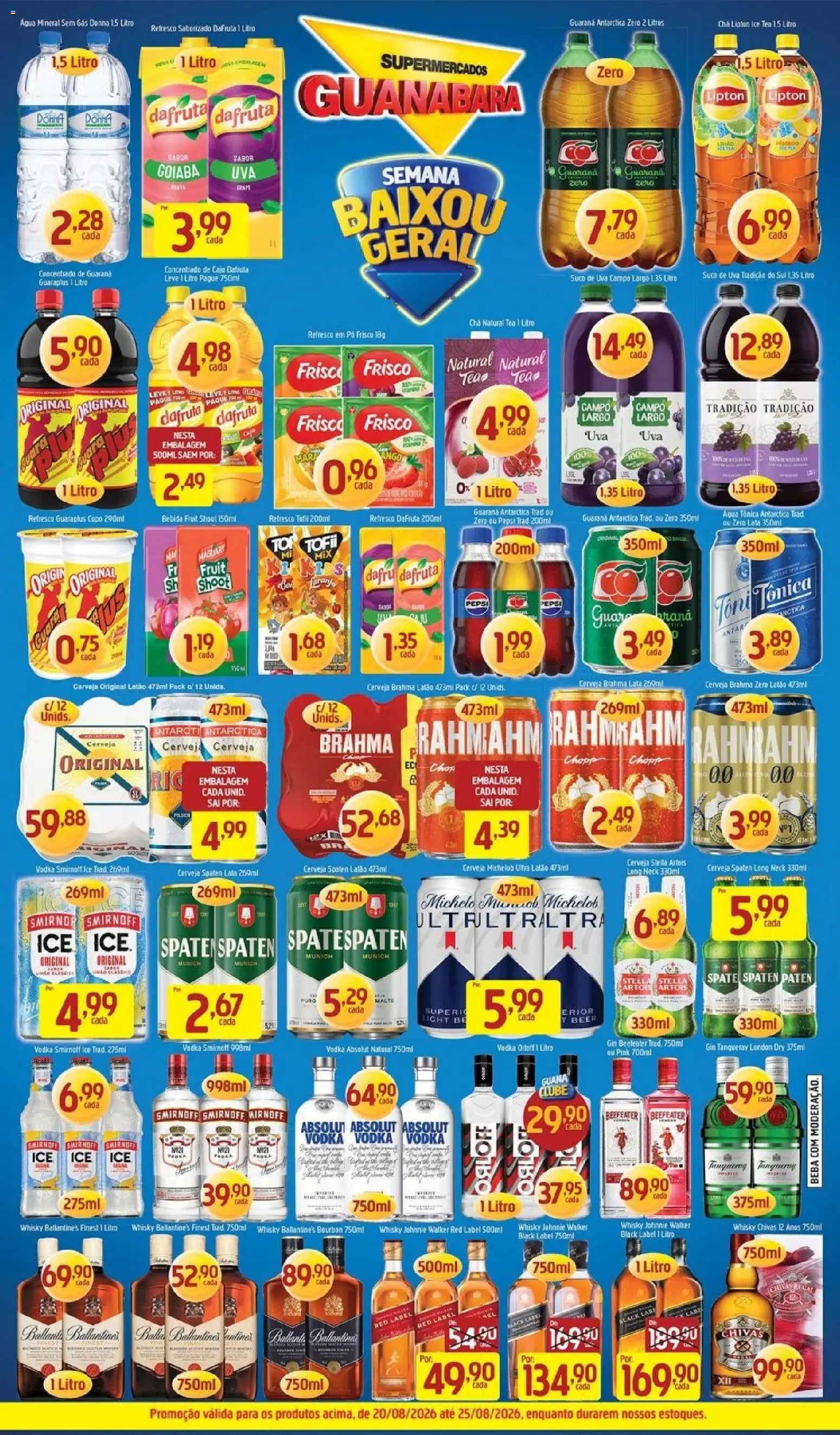 Supermercados Guanabara Folheto - válido de 20/08/2026 | Página: 11 | Produtos: Pó, Guaraplus, Gin, Água mineral