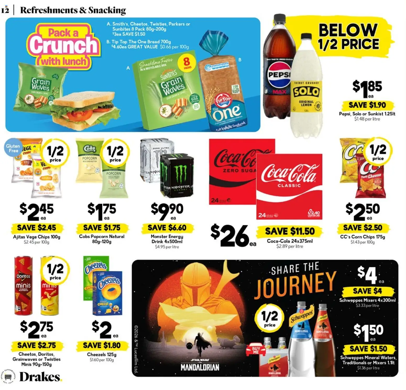 Drakes catalogue - valid from 15.04.2026 | Page: 12 | Products: Cheese, Pepsi, Chips, Lemon