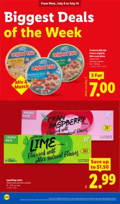Preview of Lidl weekly ads valid from 07/08/2026 | Page: 16 | Products: Cheese, Pizza, Water, Lime