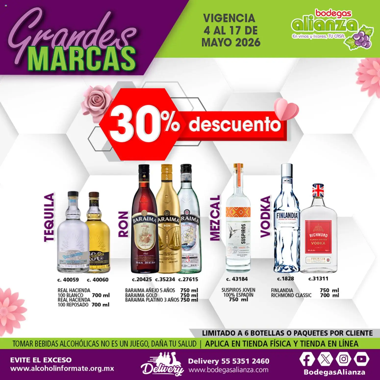 Nuevas ofertas de Bodegas Alianza válidas en toda la República Mexicana desde el 04.05.2026. ¡Encuentra las mejores ofertas en Bodegas Alianza catálogo Grandes Marcas! | Página: 3 | Productos: Tequila, Vodka