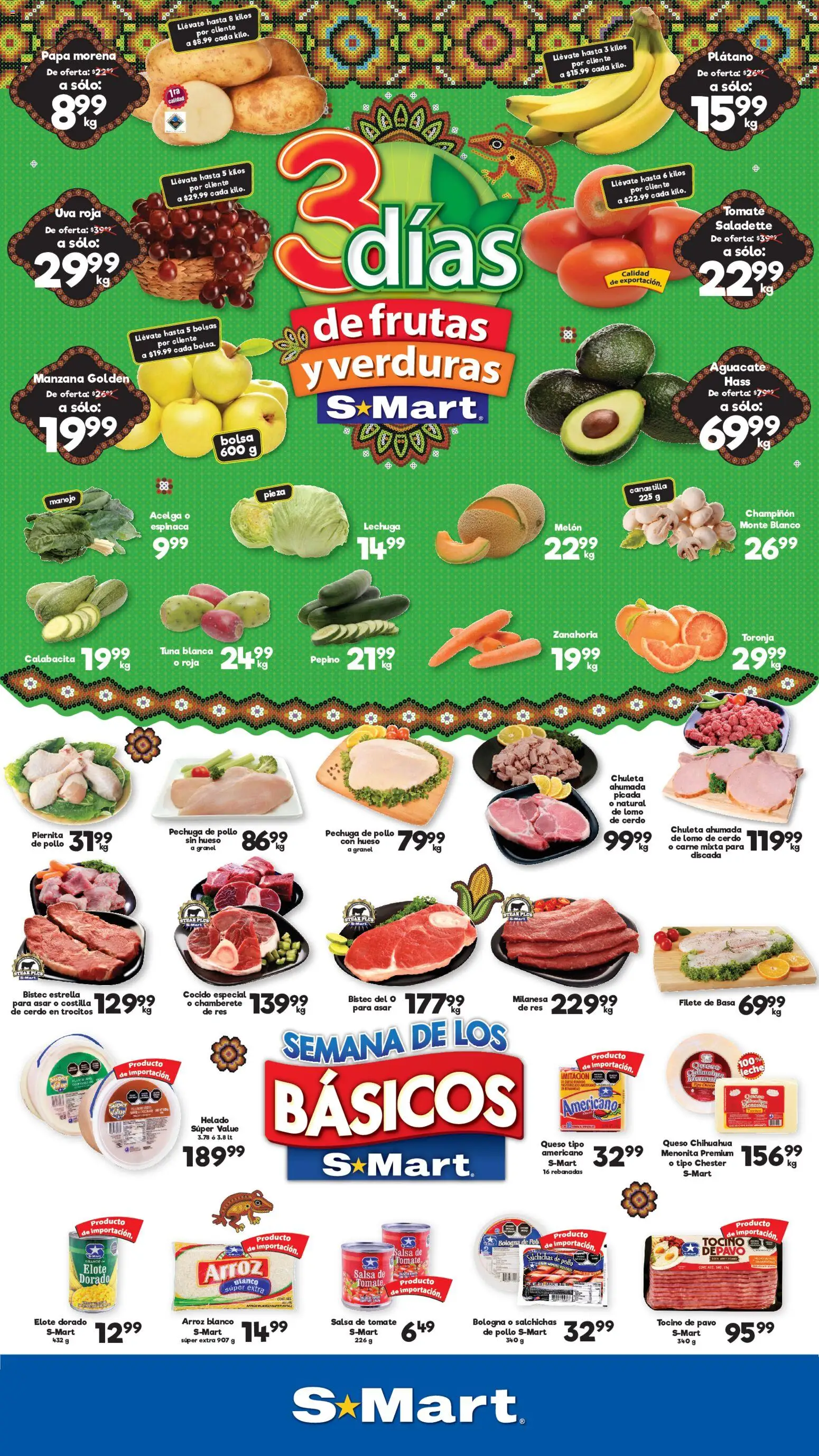 Nuevas ofertas de S-Mart válidas en toda la República Mexicana desde el 08/09/2026. ¡Encuentra las mejores ofertas en S-Mart folleto Nuevo Laredo! | Página: 1 | Productos: Milanesa, Bolsa, Lechuga, Espinaca