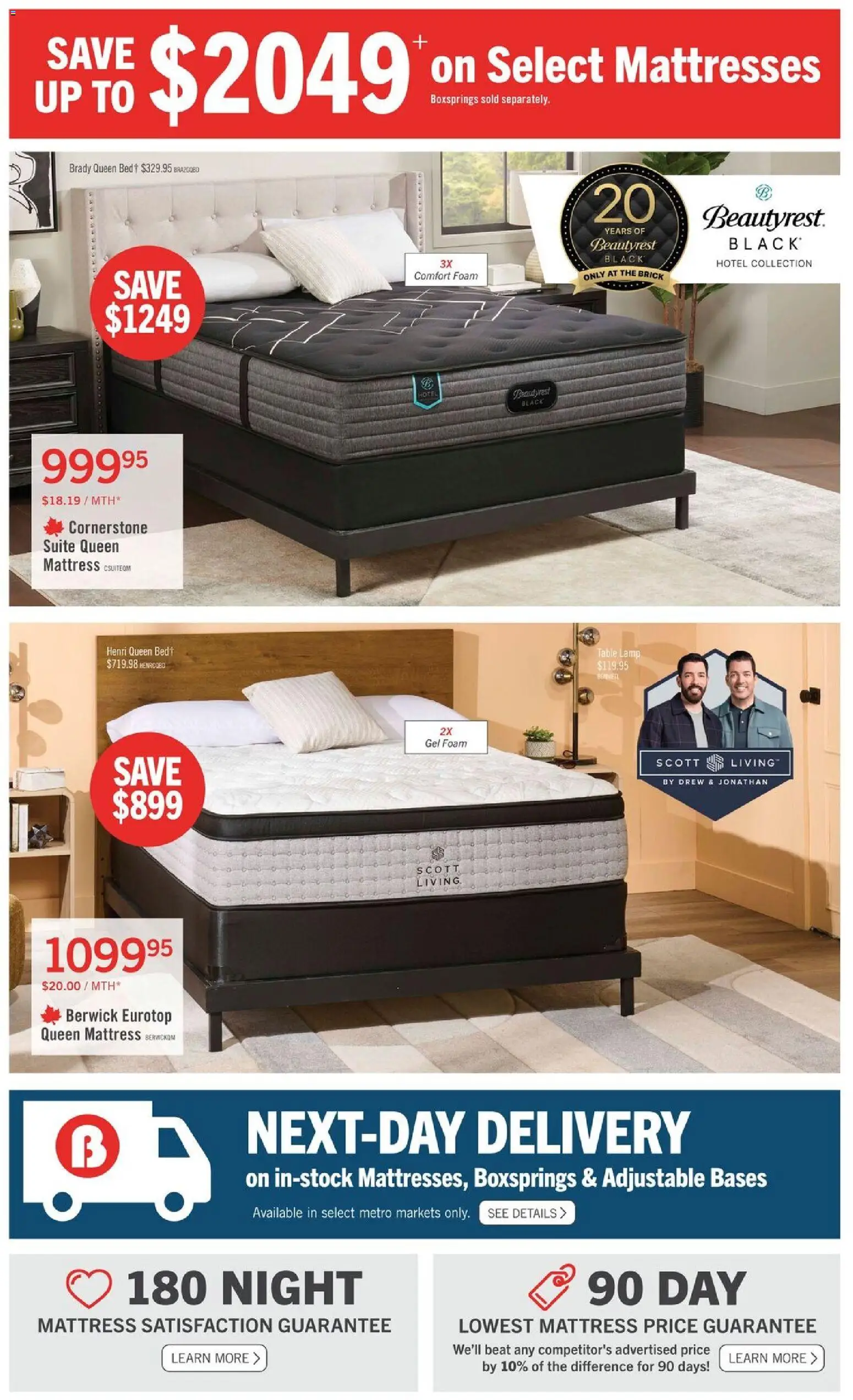 The Brick flyer valid from Sep 18, 2026 | Page: 4 | Products: Foam, Mattress, Table, Lamp