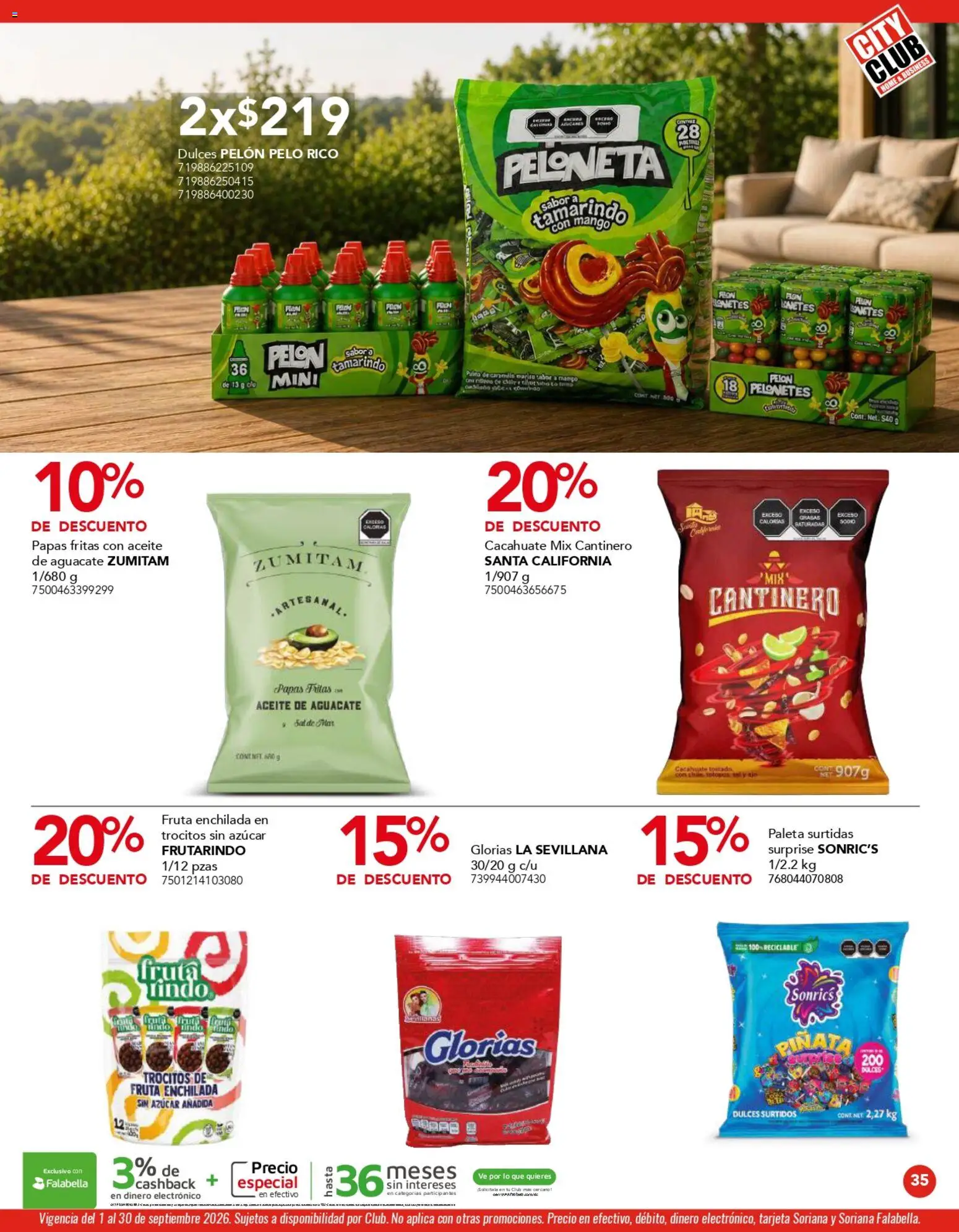 Nuevas ofertas de City Club válidas en toda la República Mexicana desde el 01/09/2026. ¡Encuentra las mejores ofertas en City Club catálogo! | Página: 35 | Productos: Cacahuate, Mango, Aguacate, Fruta