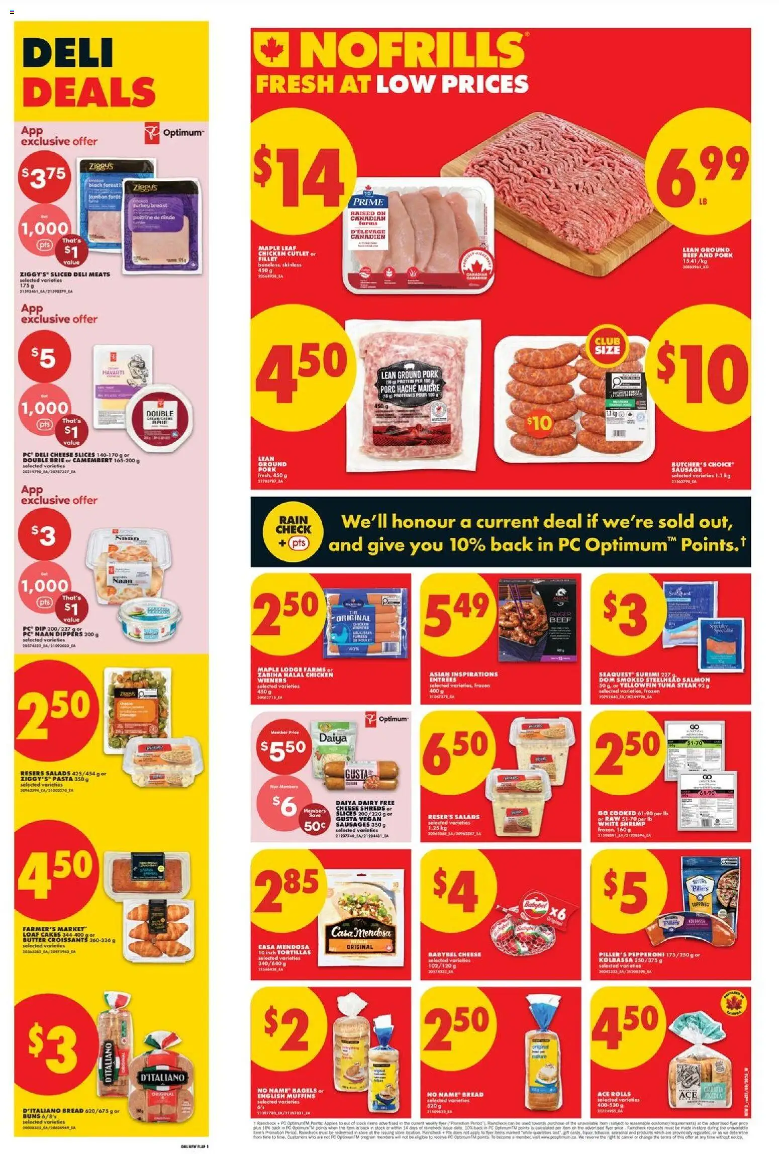 No Frills flyer valid from Sep 3, 2026 | Page: 4 | Products: Fillet, Tortillas, Sausage, Camembert