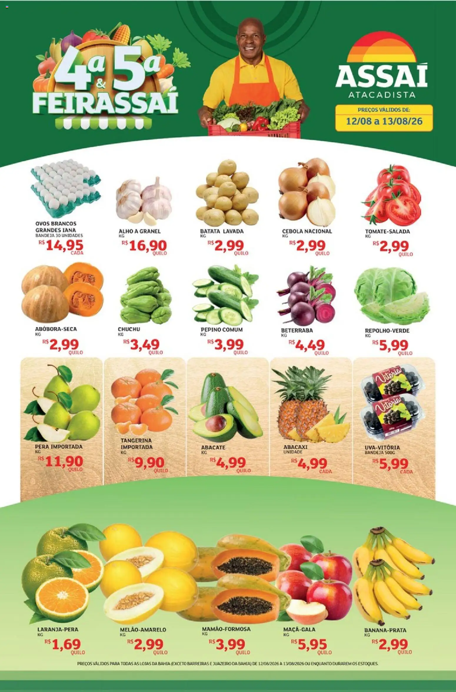 Assaí Atacadista Folheto - válido de 12/08/2026 | Página: 1 | Produtos: Ovos, Abacaxi, Bandeja, Batata