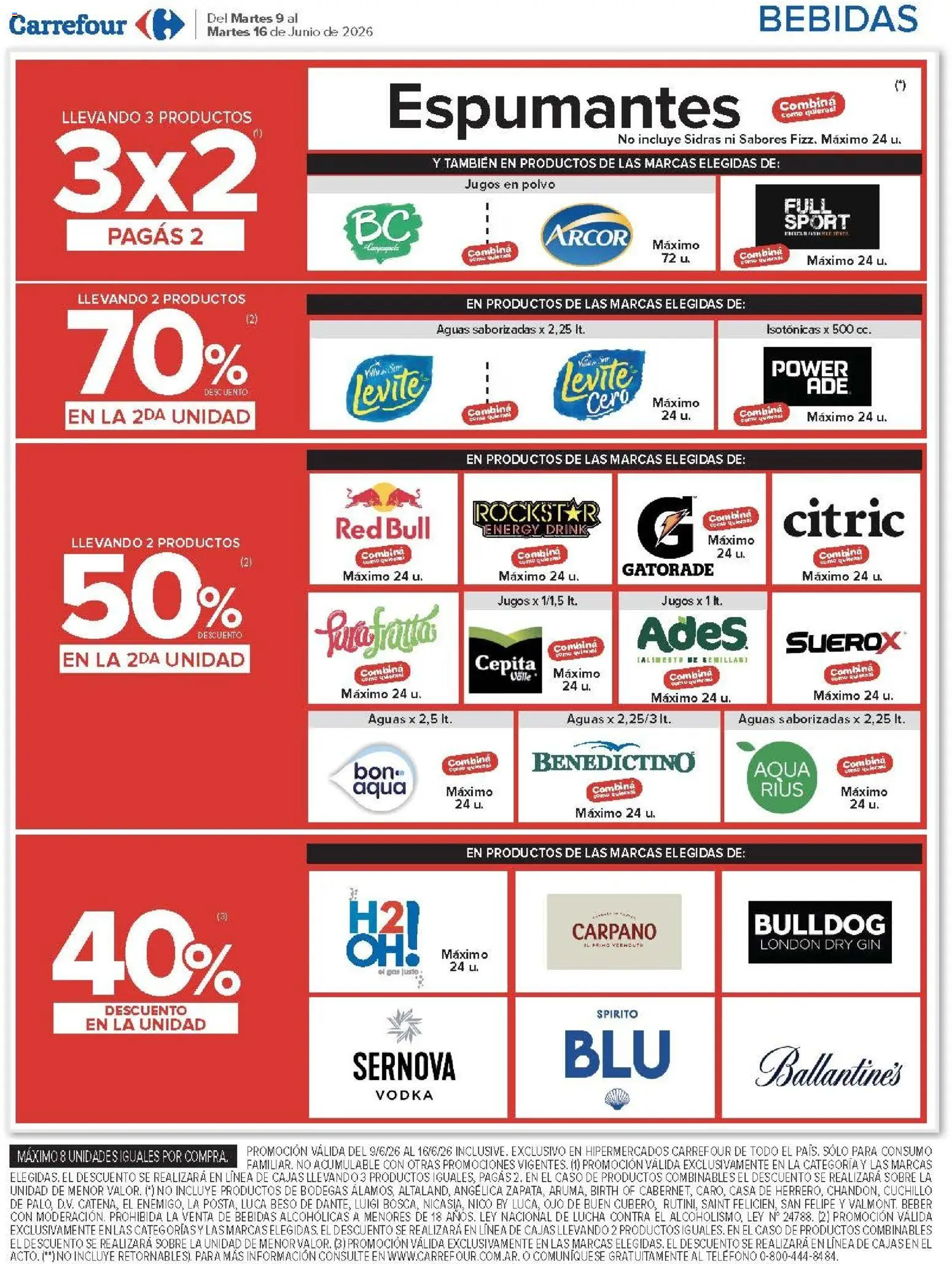 Carrefour ofertas │ válido desde el 09.06.2026 | Página: 18 | Productos: Vodka, Teléfono, Sobre, Gin