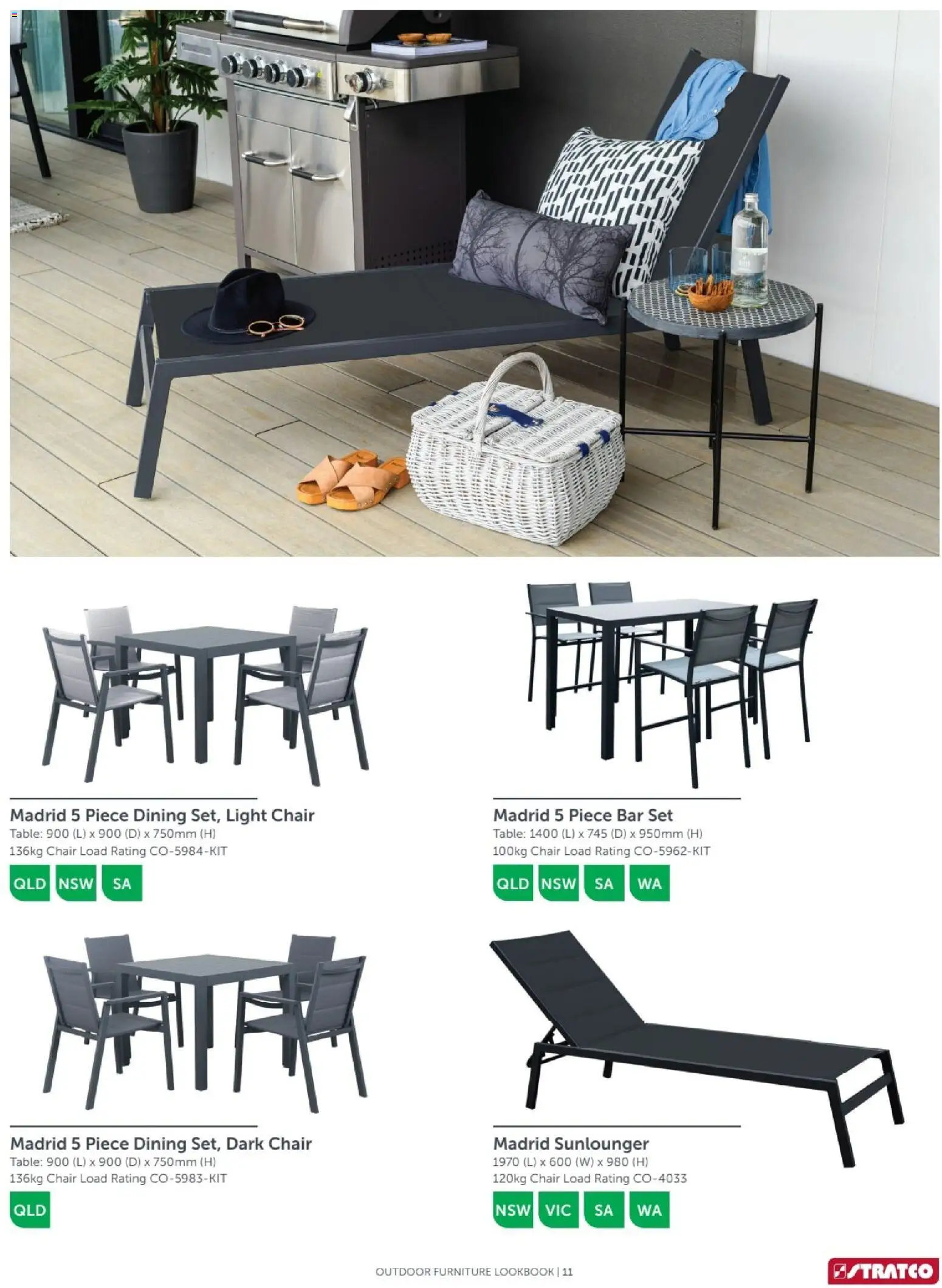 Stratco catalogue - valid from 04/12/2025 | Page: 11 | Products: Table, Chair, Light, Outdoor furniture