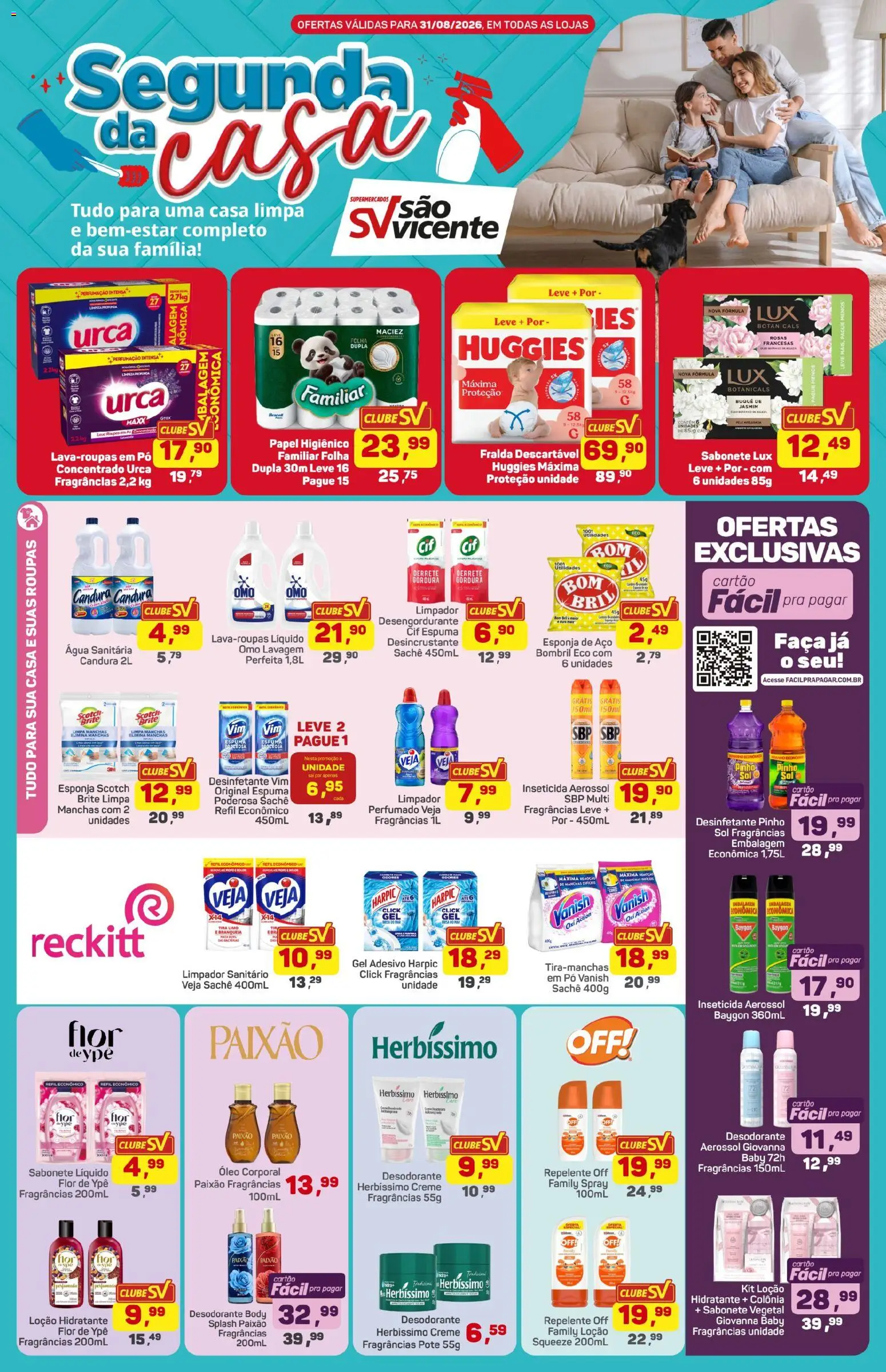 Supermercados São Vicente Folheto - válido de 31/08/2026 | Página: 1 | Produtos: Desengordurante, Faca, Sal, Body