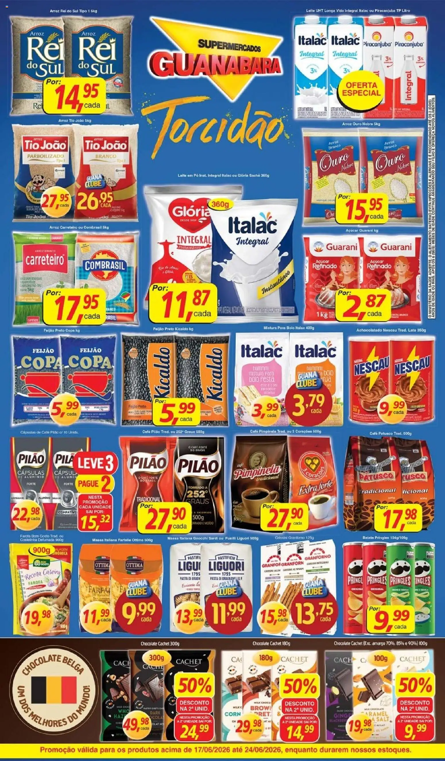 Supermercados Guanabara Folheto - válido de 17.06.2026 | Página: 2 | Produtos: Nescau, Massa, Café pilão, Farofa