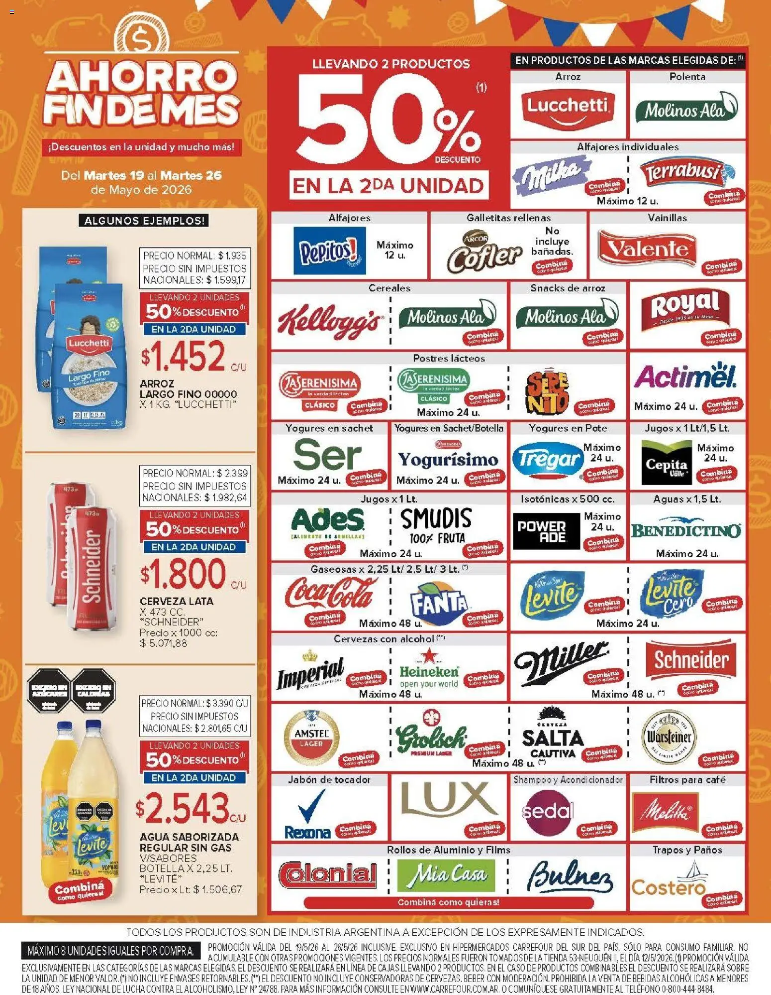Carrefour - AHORRO FINDE MES │ válido desde el 19.05.2026 | Página: 10 | Productos: Galletitas, Shampoo, Jabón, Agua saborizada