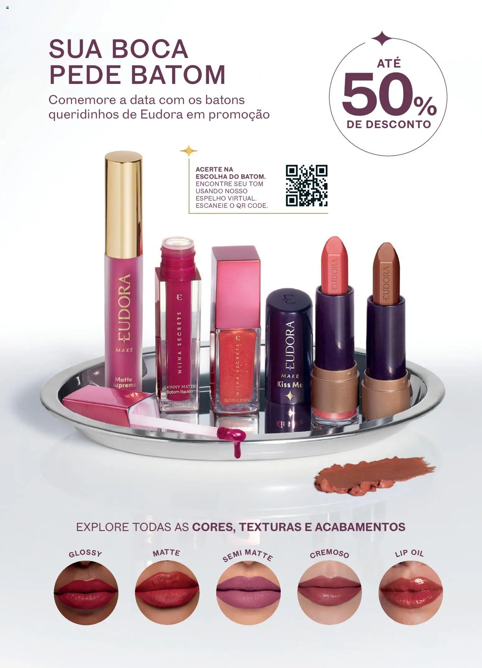 Eudora Folheto - válido de 15/07/2026 | Página: 8 | Produtos: Batom, Espelho