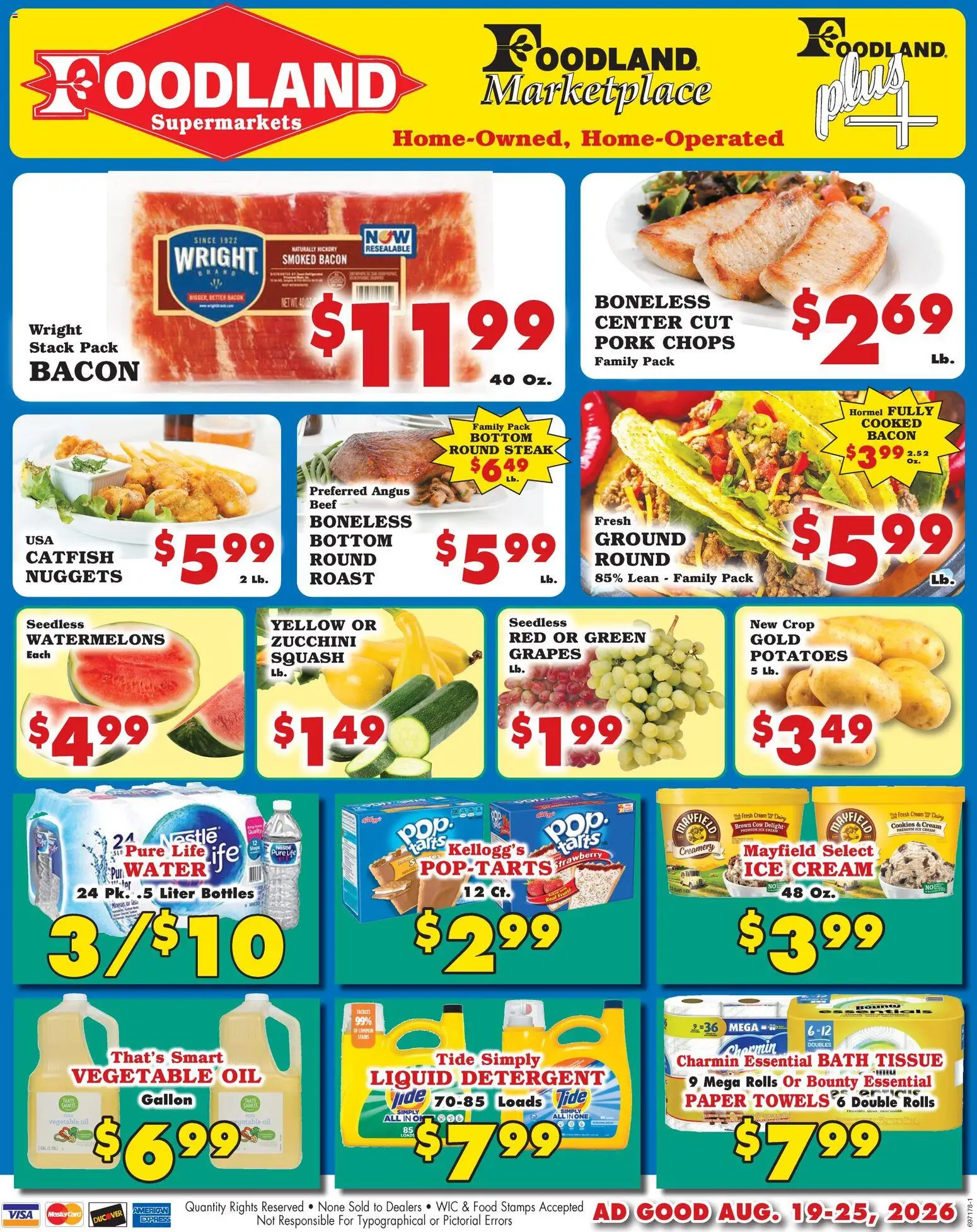 Foodland Weekly Ad - Supermarkets - valid from 08/19/2026 | Page: 1 | Products: Strawberry ice cream, Bath, Cream, Grapes