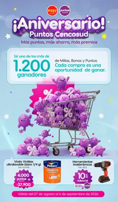 Easy Catálogo Aniversario Puntos Cencosud -  Vista previa de la revista de la tienda Easy valido desde el 27/08/2026